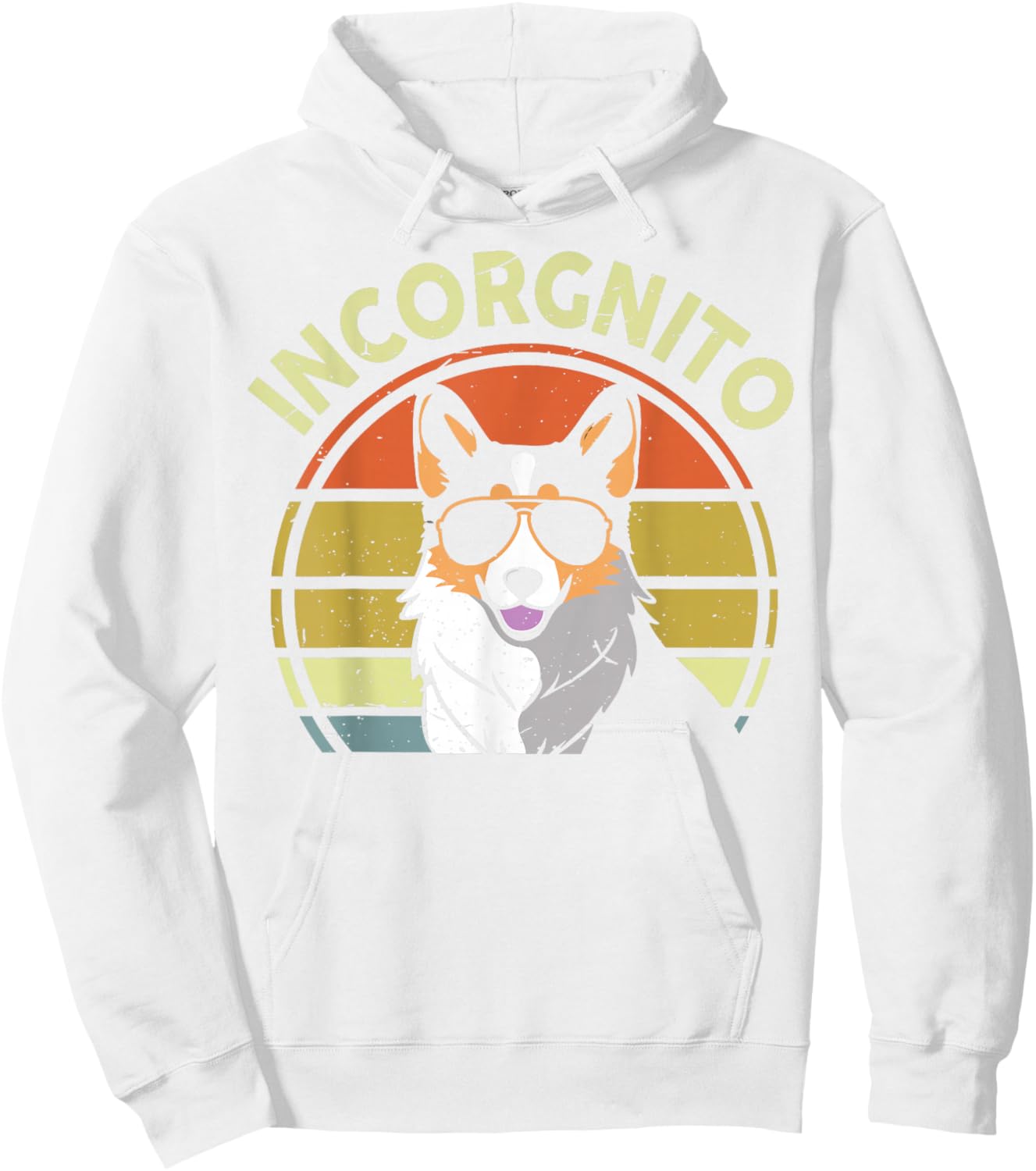 Incognito Tricolor Corgi Men Women Funny Mom Dad Lover Retro Hoodie - Hoodie | White