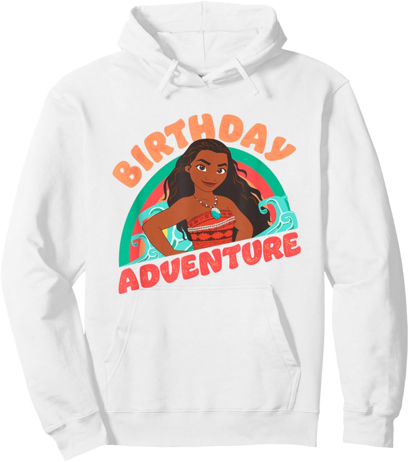 Disney Moana Brave Moana Birthday Adventure Big Chest Logo Hoodie - Hoodie | White
