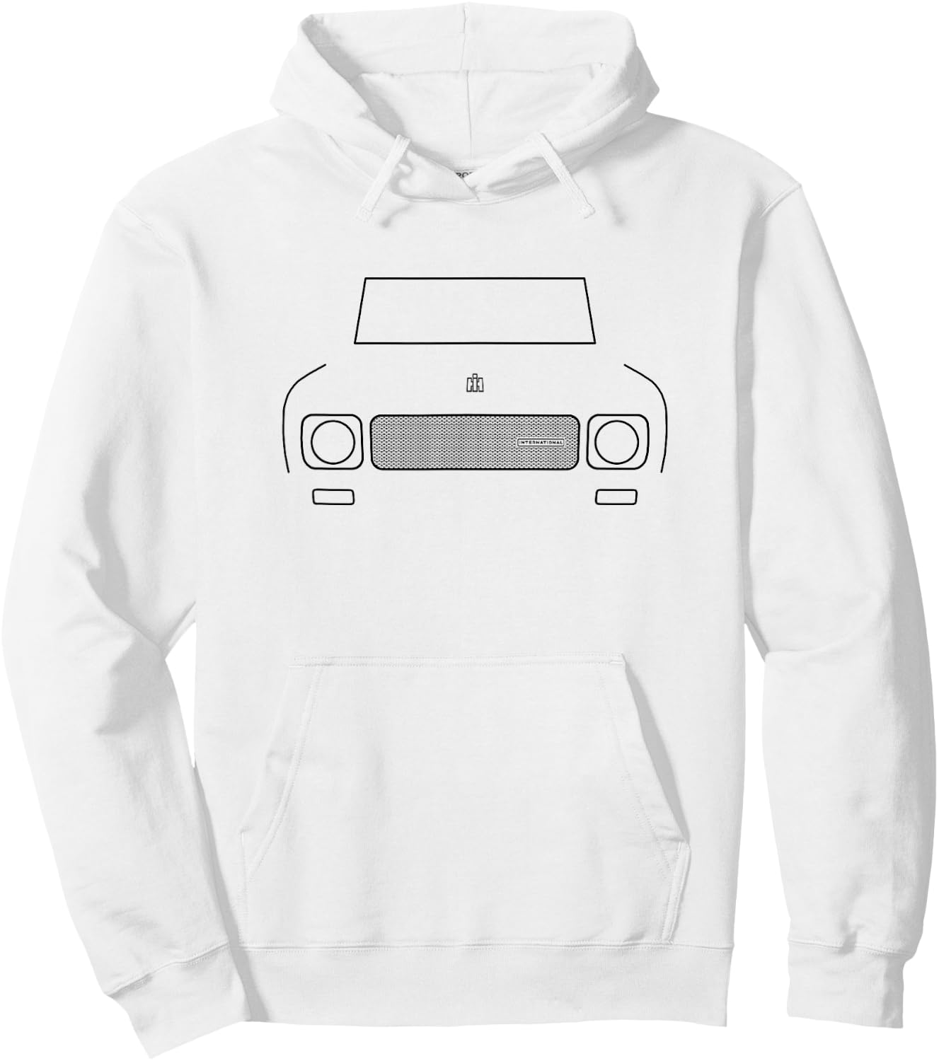 International Harvester Scout 800A 1970 truck black outline Hoodie - Hoodie | White