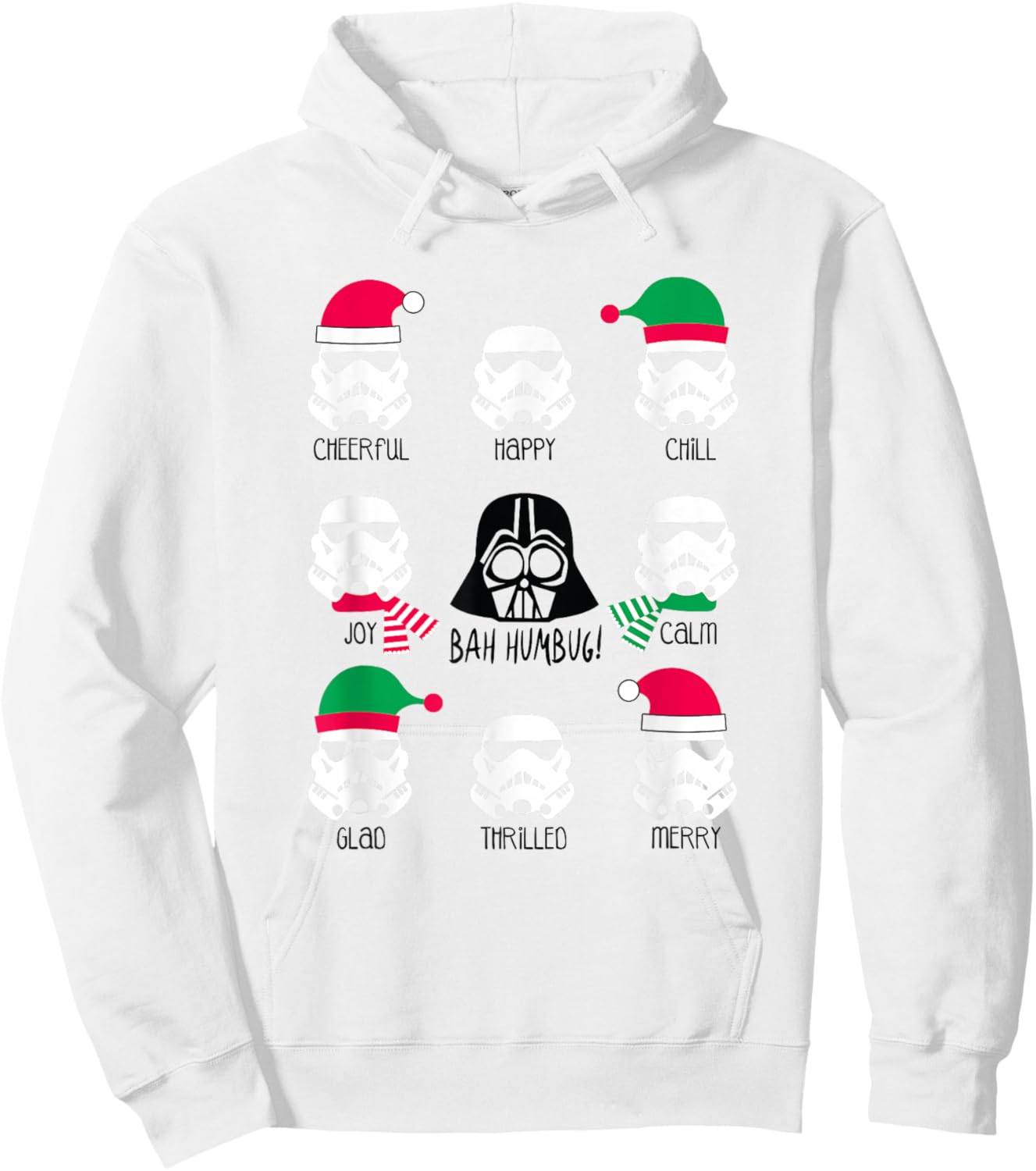 Star Wars Christmas Darth Vader Army Bah Humbug! Moods Hoodie - Hoodie | White