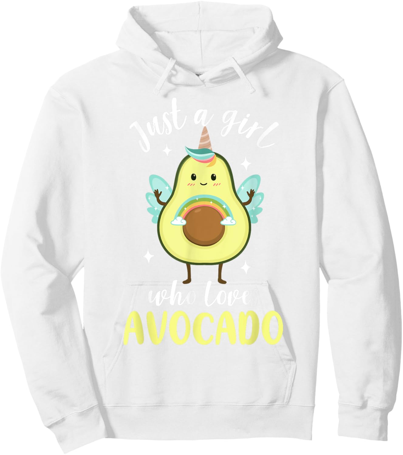 Avocado Shirt Kids Toddler Girl Just A Girl Loves Avocado Hoodie - Hoodie | White