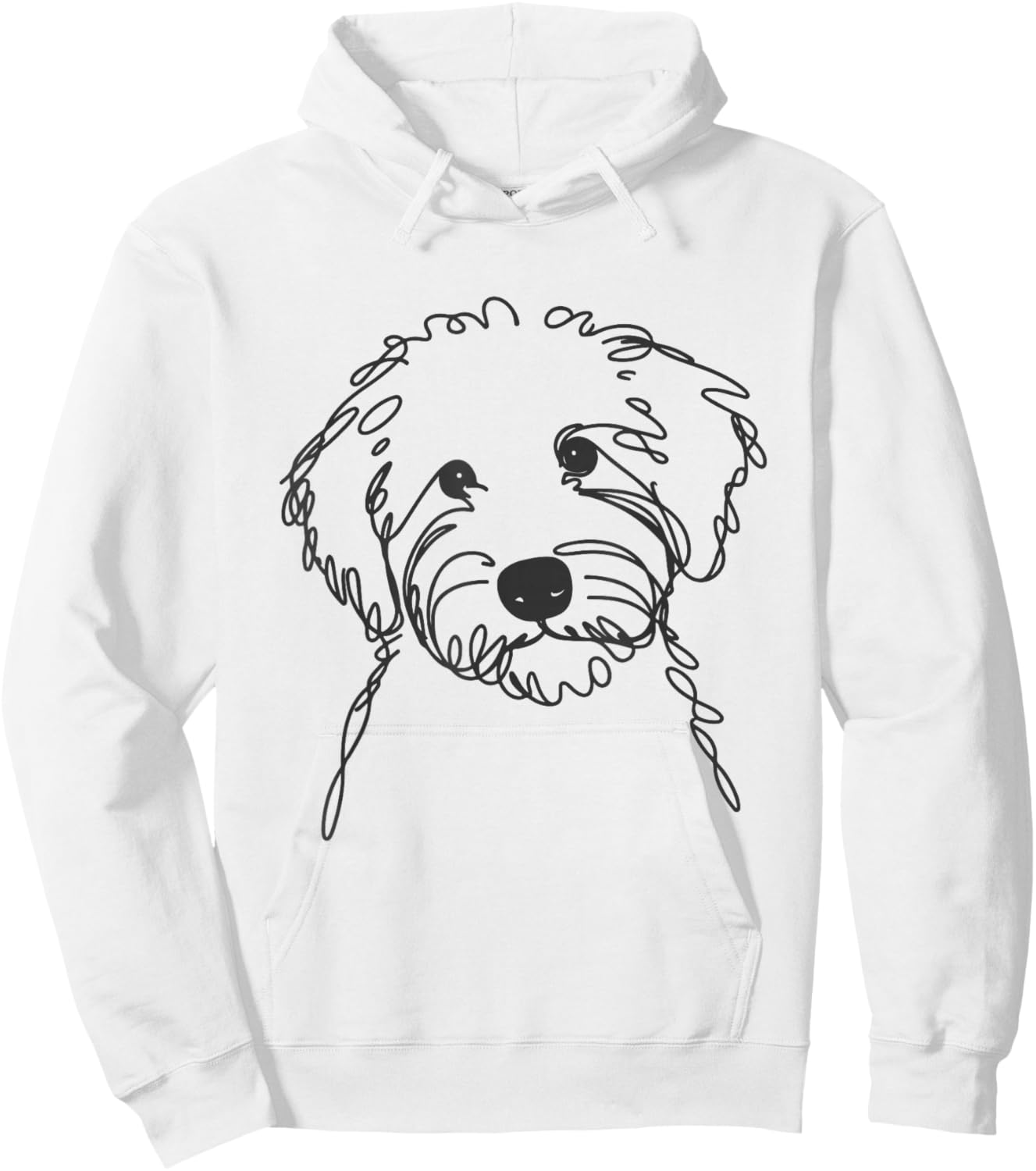 Line Art Dad Mom Dog - Sheepadoodle Hoodie - Hoodie | White