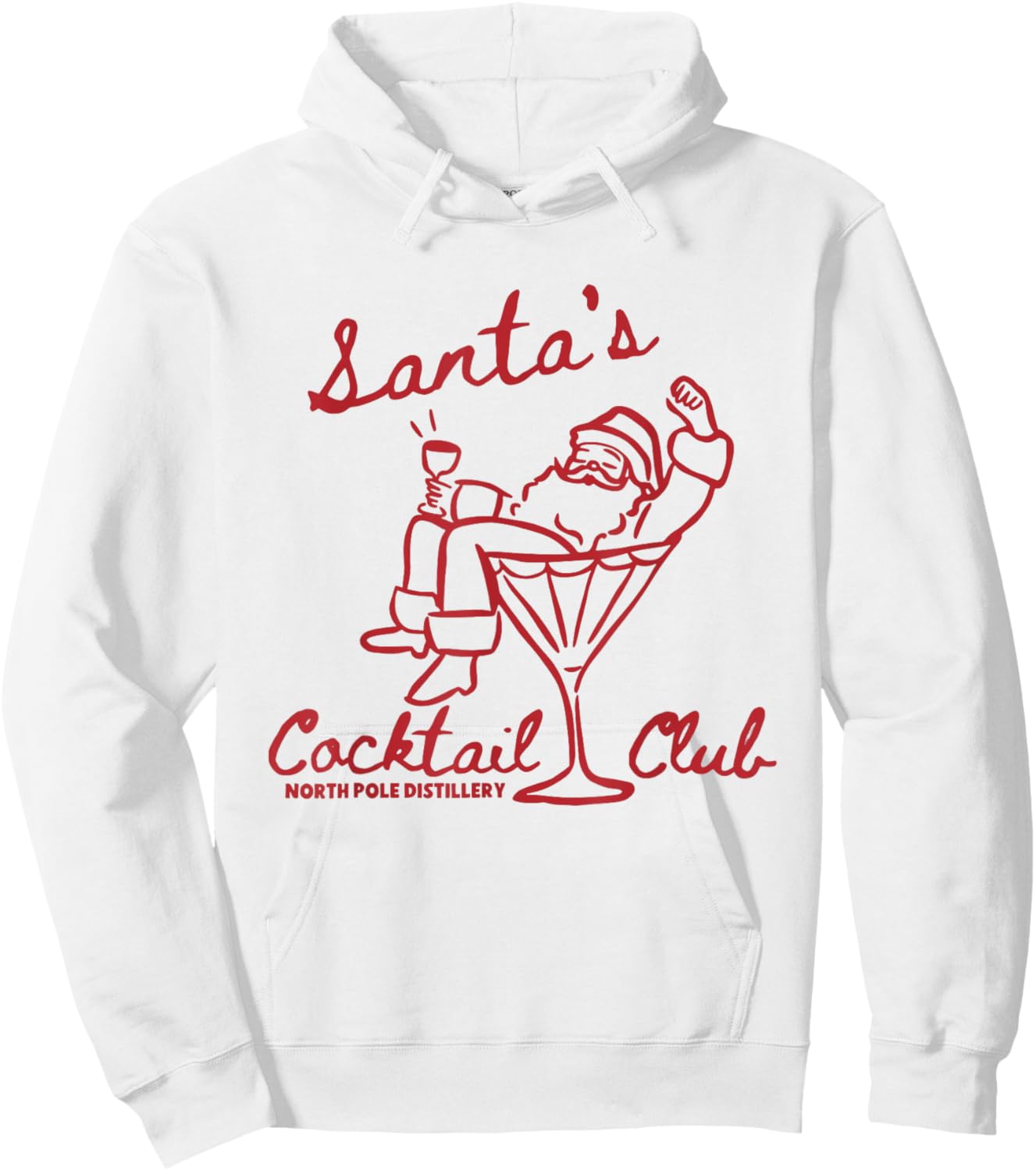 Santa's Cocktail Club North Pole Distillery Hoodie - Hoodie | White