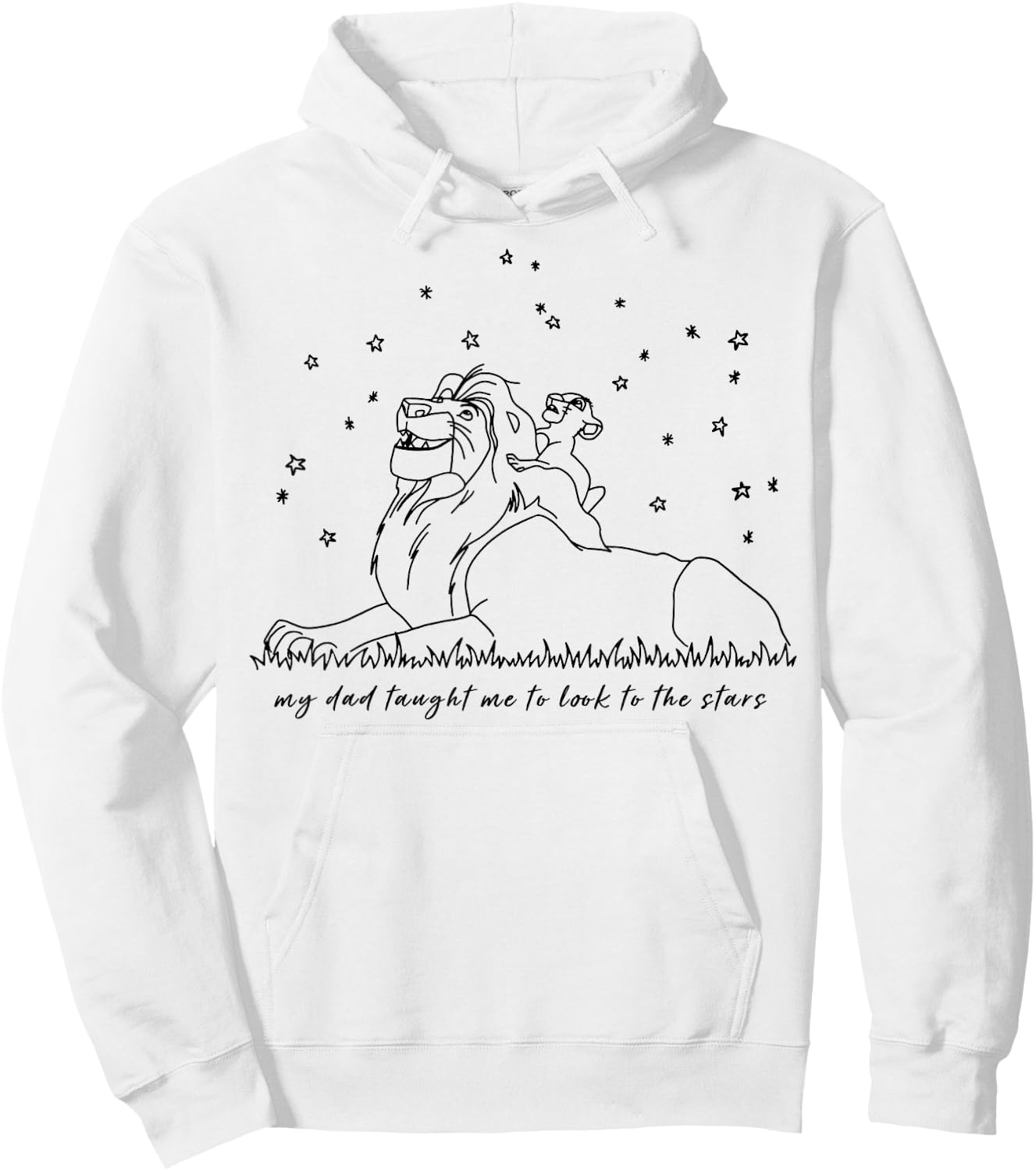 Disney The Lion King Mufasa Simba Look At The Stars Hoodie - Hoodie | White