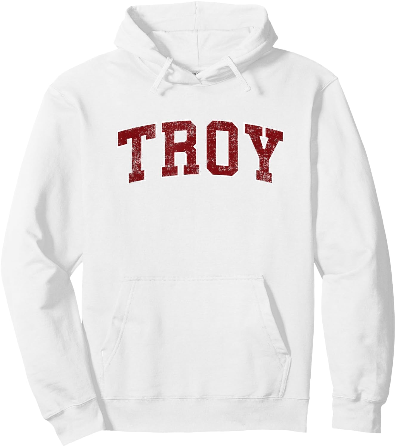 Troy Alabama AL Vintage Athletic Sports Hoodie - Hoodie | White
