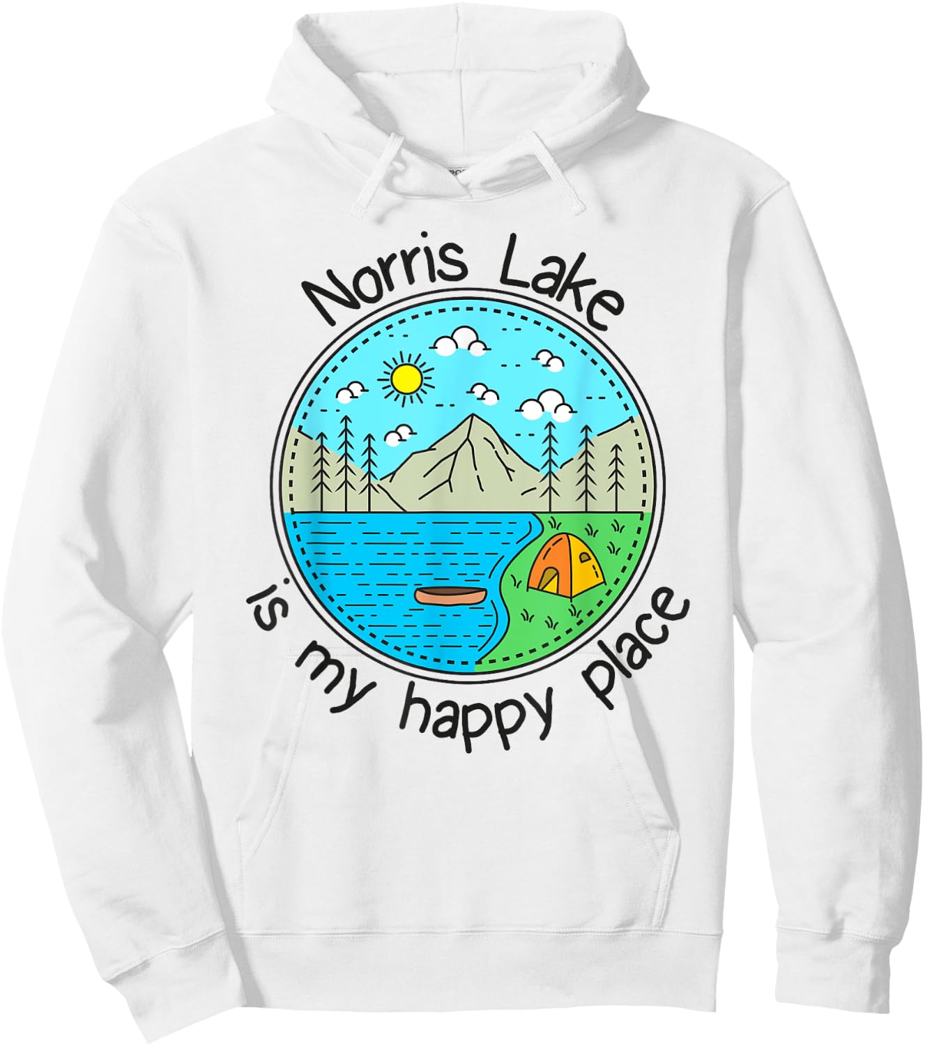 Fishing Boating Camping - My Happy Place Norris Lake Hoodie - Hoodie | White