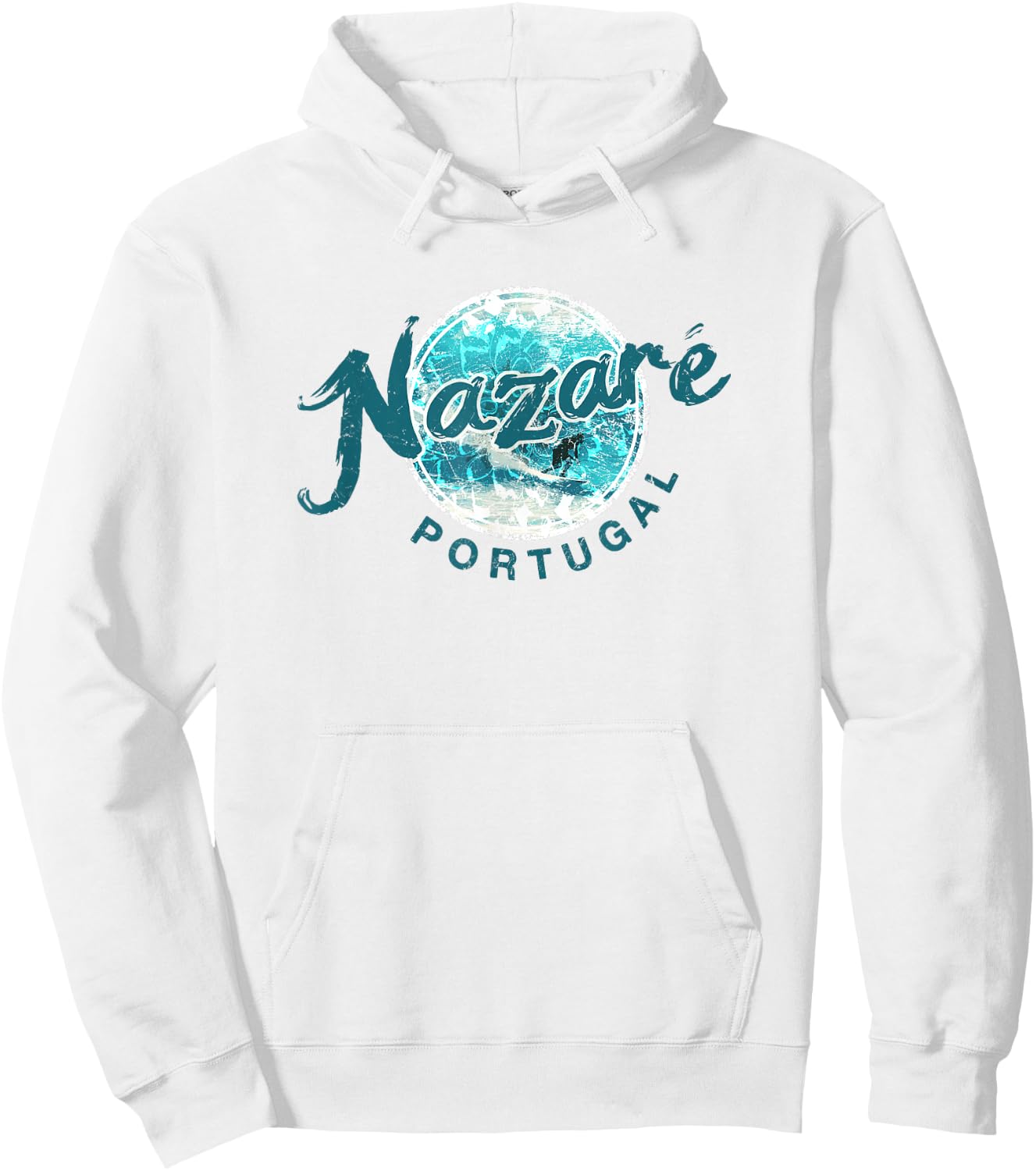 Nazare Portugal Vintage Surfing Hoodie - Hoodie | White