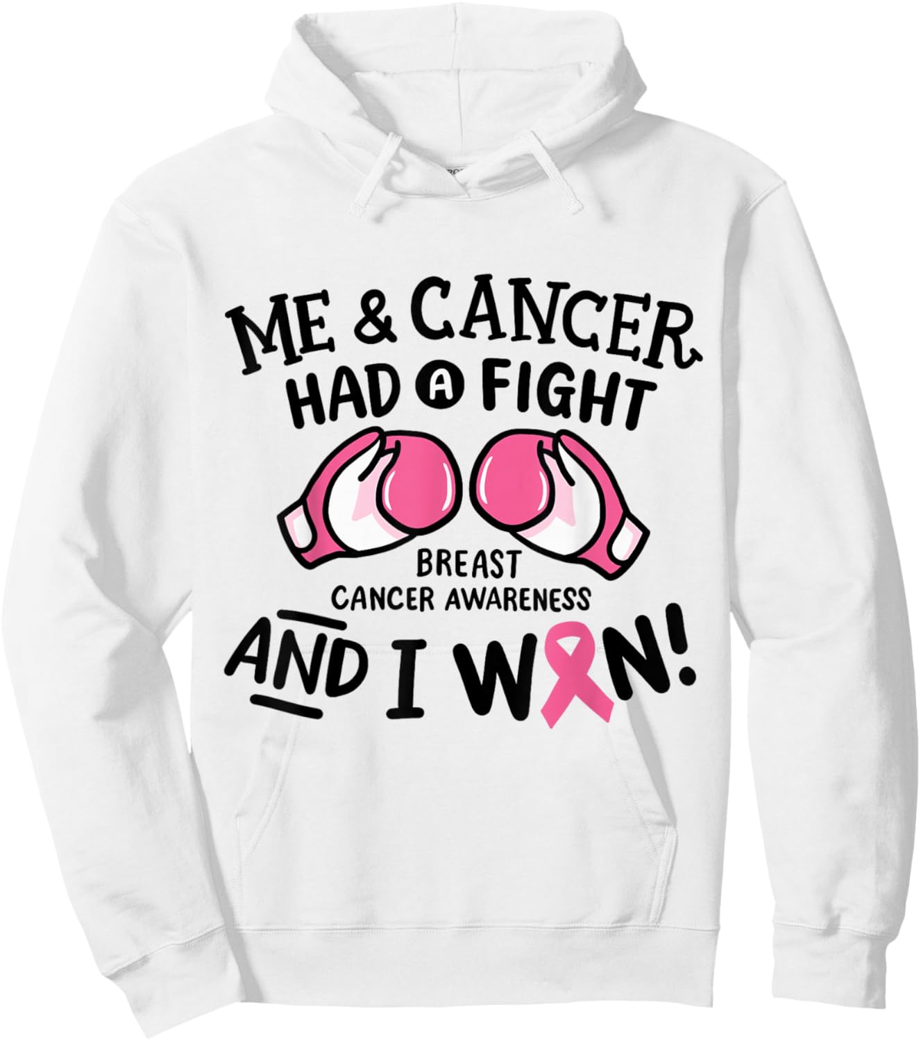 Breast Cancer Awareness I Fought Cancer & Won Pink Survivor Hoodie - Hoodie | White