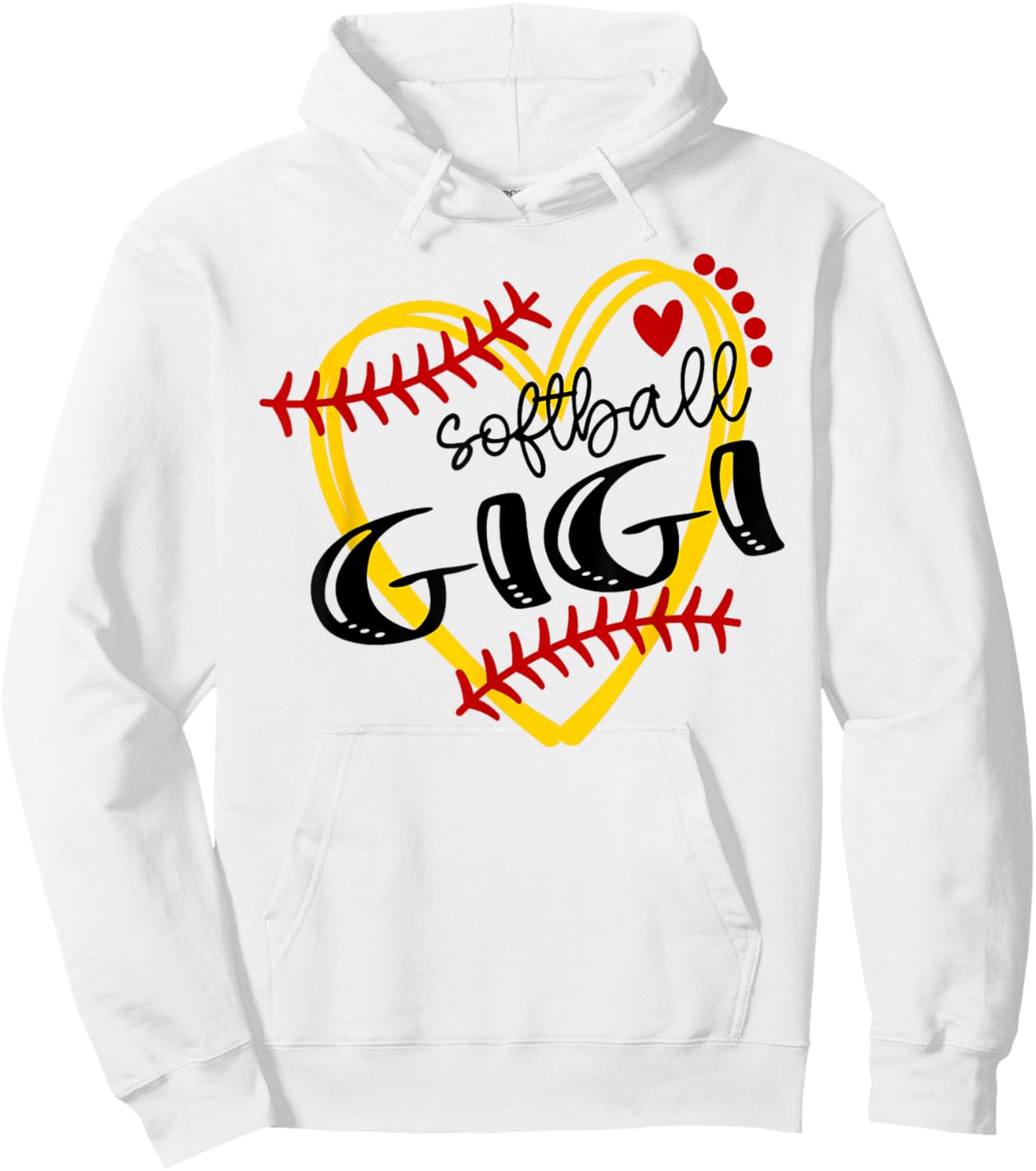 Personalized Softball Heart Cute Gigi Women Softball Hoodie - Hoodie | White