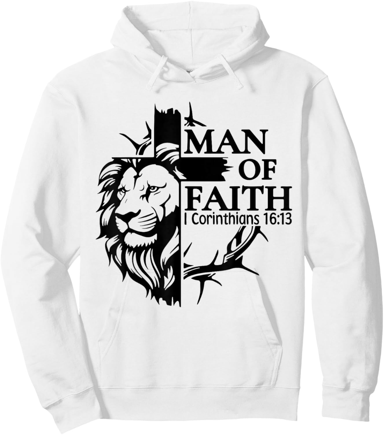 Faith, God, Religious, Man of Faith, Believe, Faith Cross Hoodie - Hoodie | White
