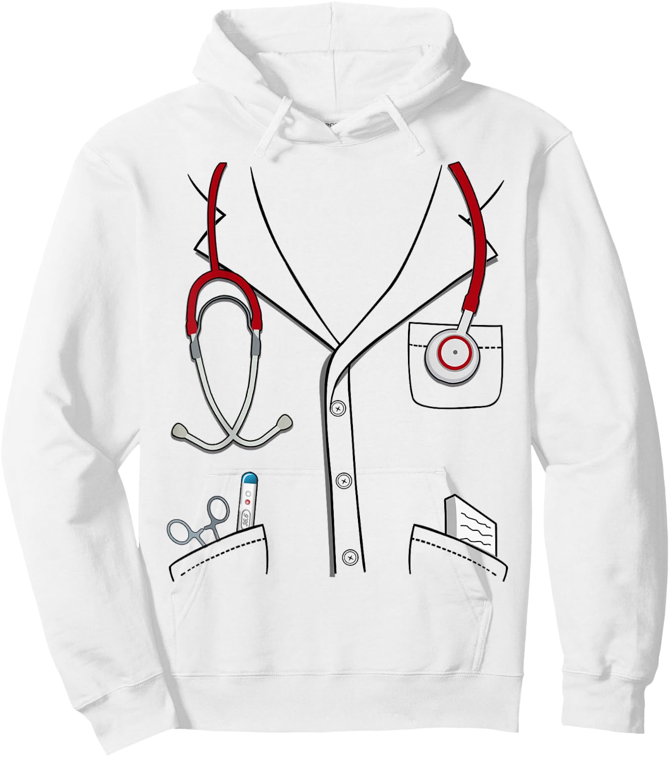 Doctor Suit Halloween Costume Kids Doctor Hoodie - Hoodie | White