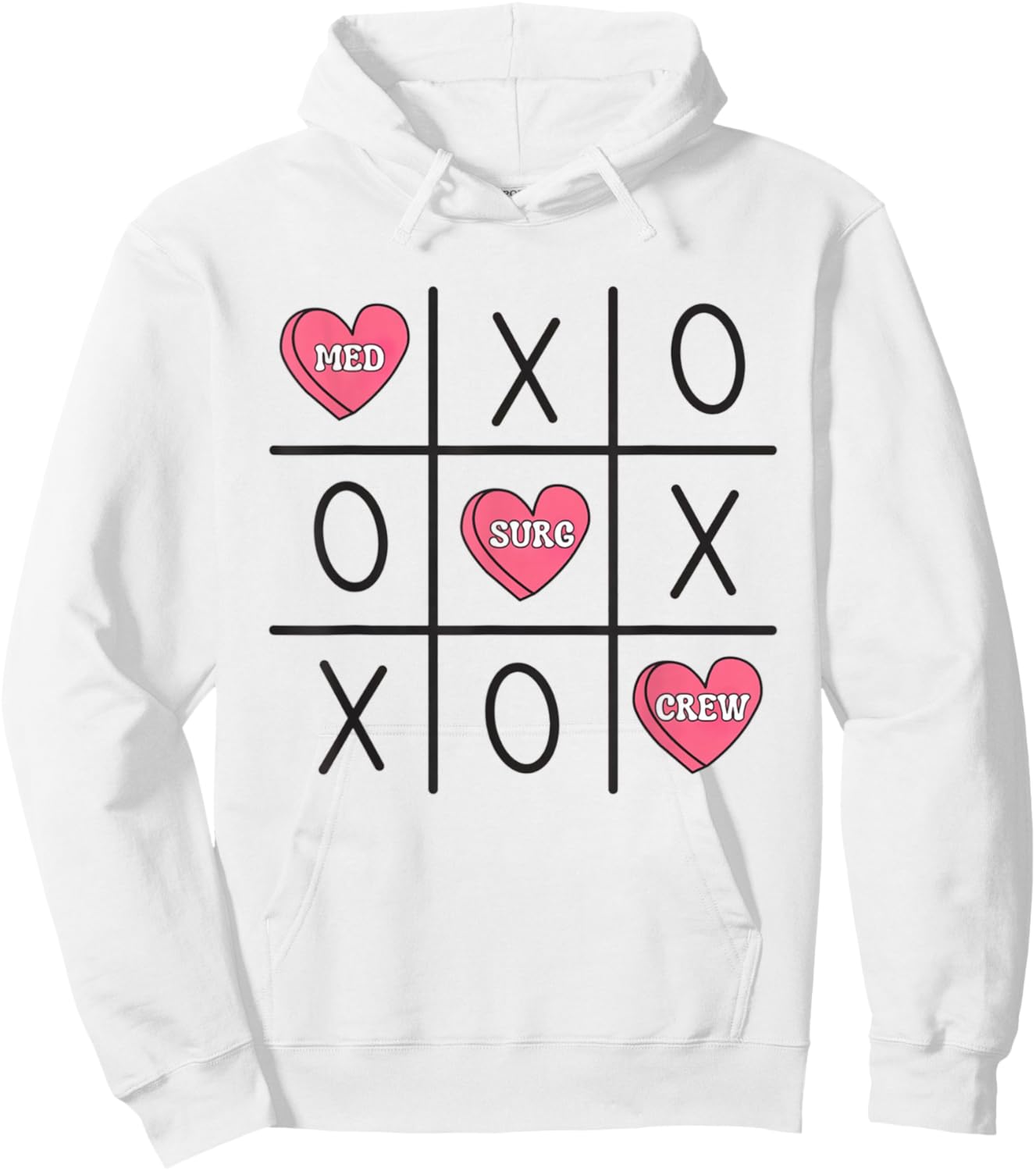 Women Med Surg Nurse Valentine's Day Medical Surgical Staff Hoodie - Hoodie | White