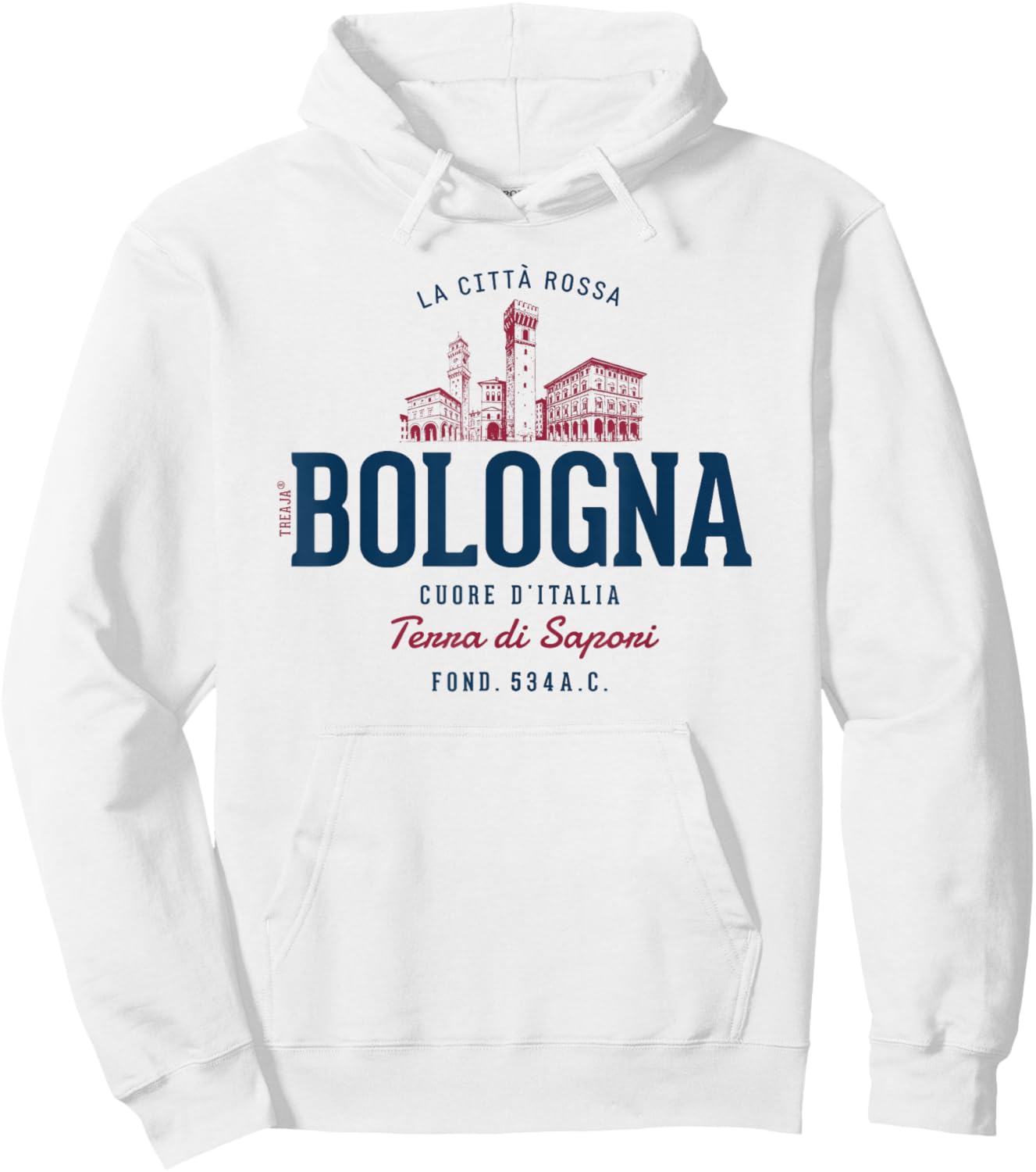 Italy Retro Styled Vintage Bologna Hoodie - Hoodie | White