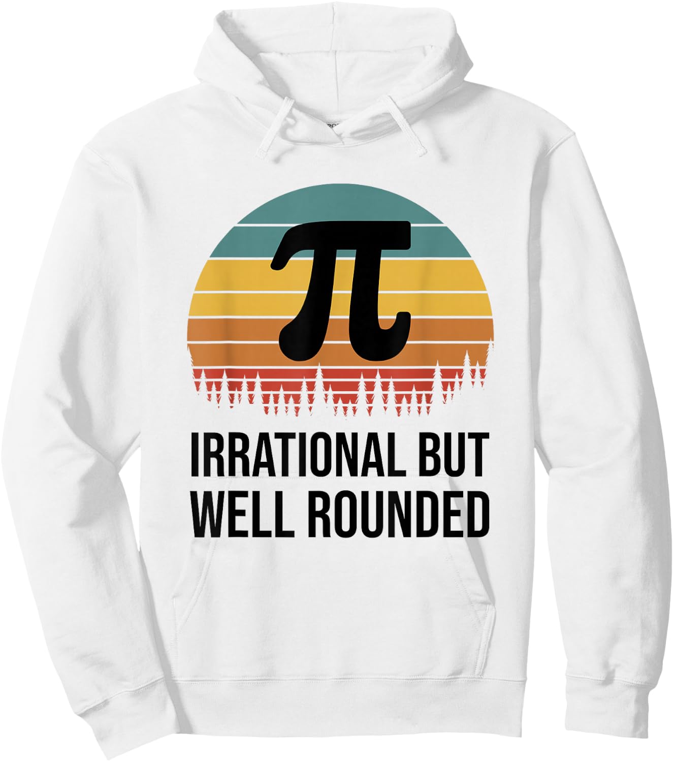 Retro Pi Day Funny Math Equation Irrational But Well Rounded Hoodie - Hoodie | White