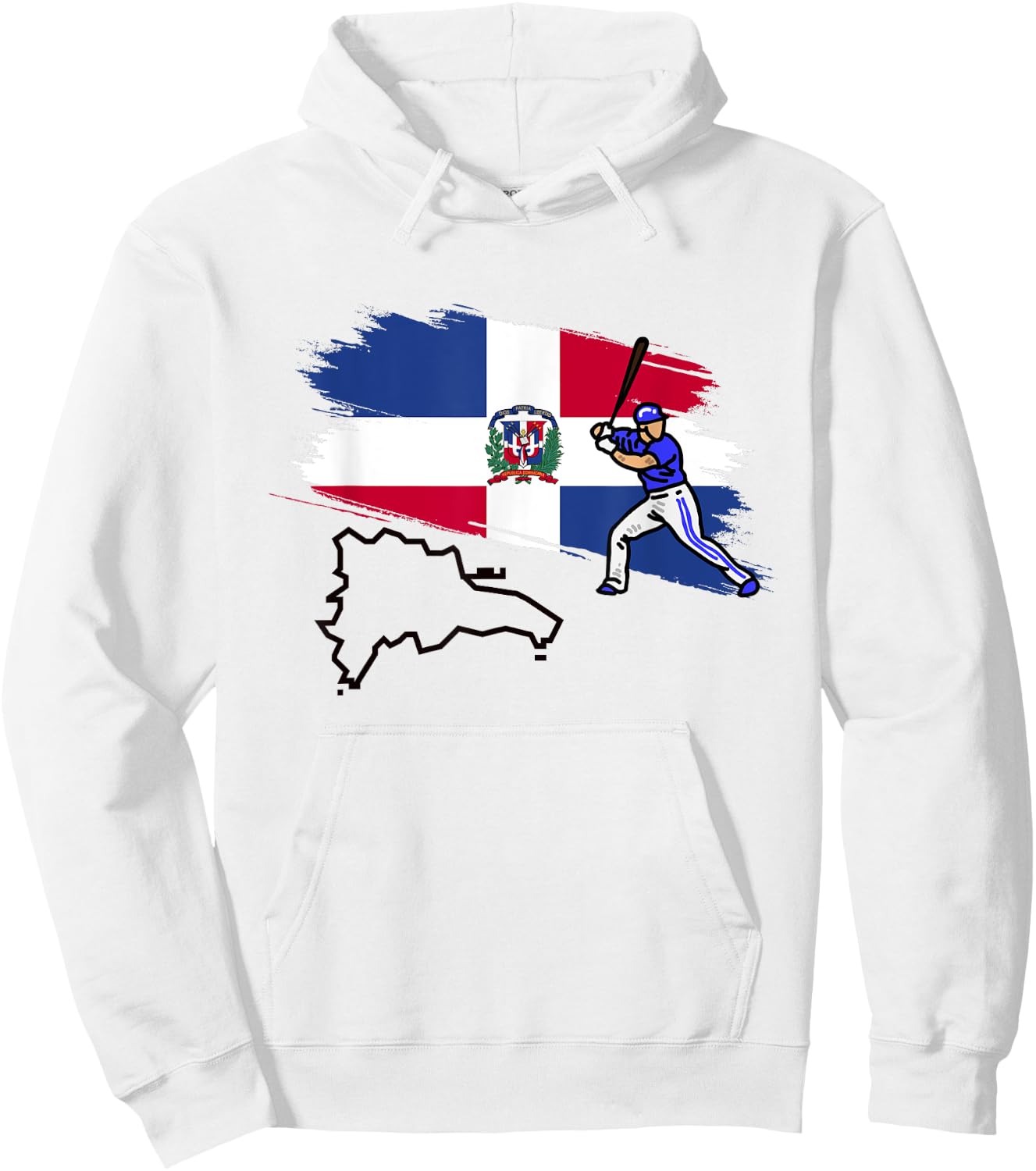 Dominican Republic Flag Baseball Player Dominican Pride Hoodie - Hoodie | White