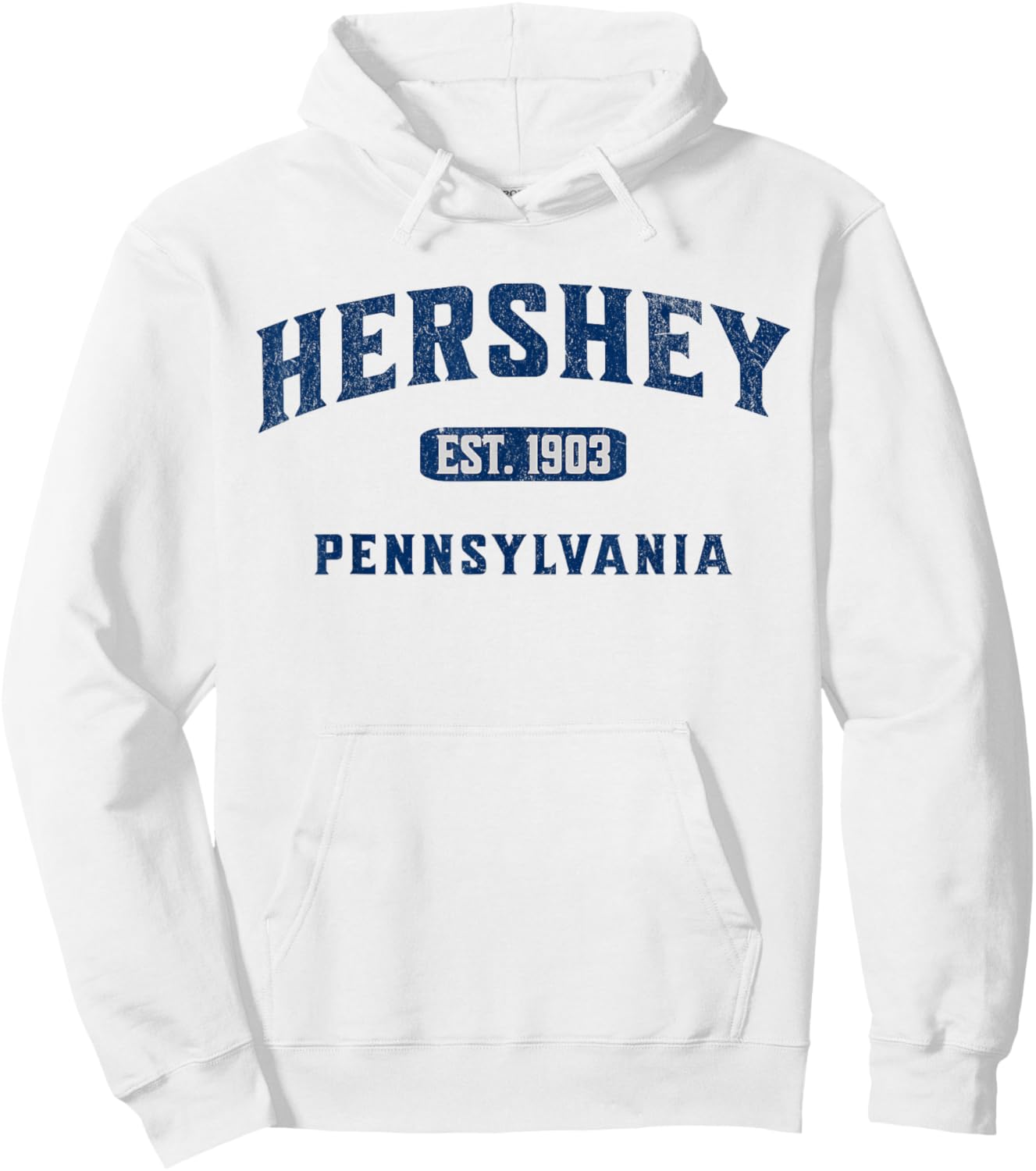 Visit Hershey Pennsylvania Vintage Athletic Souvenir Hoodie - Hoodie | White