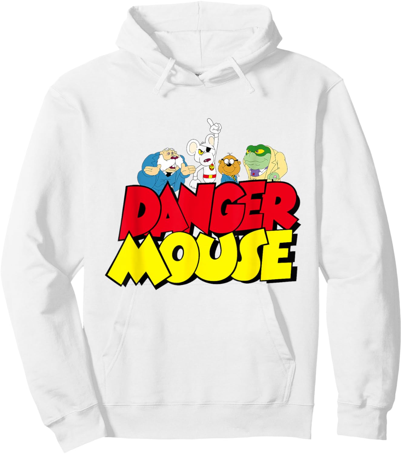Danger Mouse Logo With Characters Hoodie - Hoodie | White