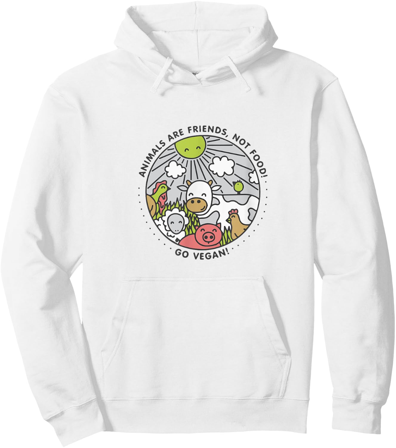 Animals Are Friends Not Food Vegan Shirt Hoodie - Hoodie | White