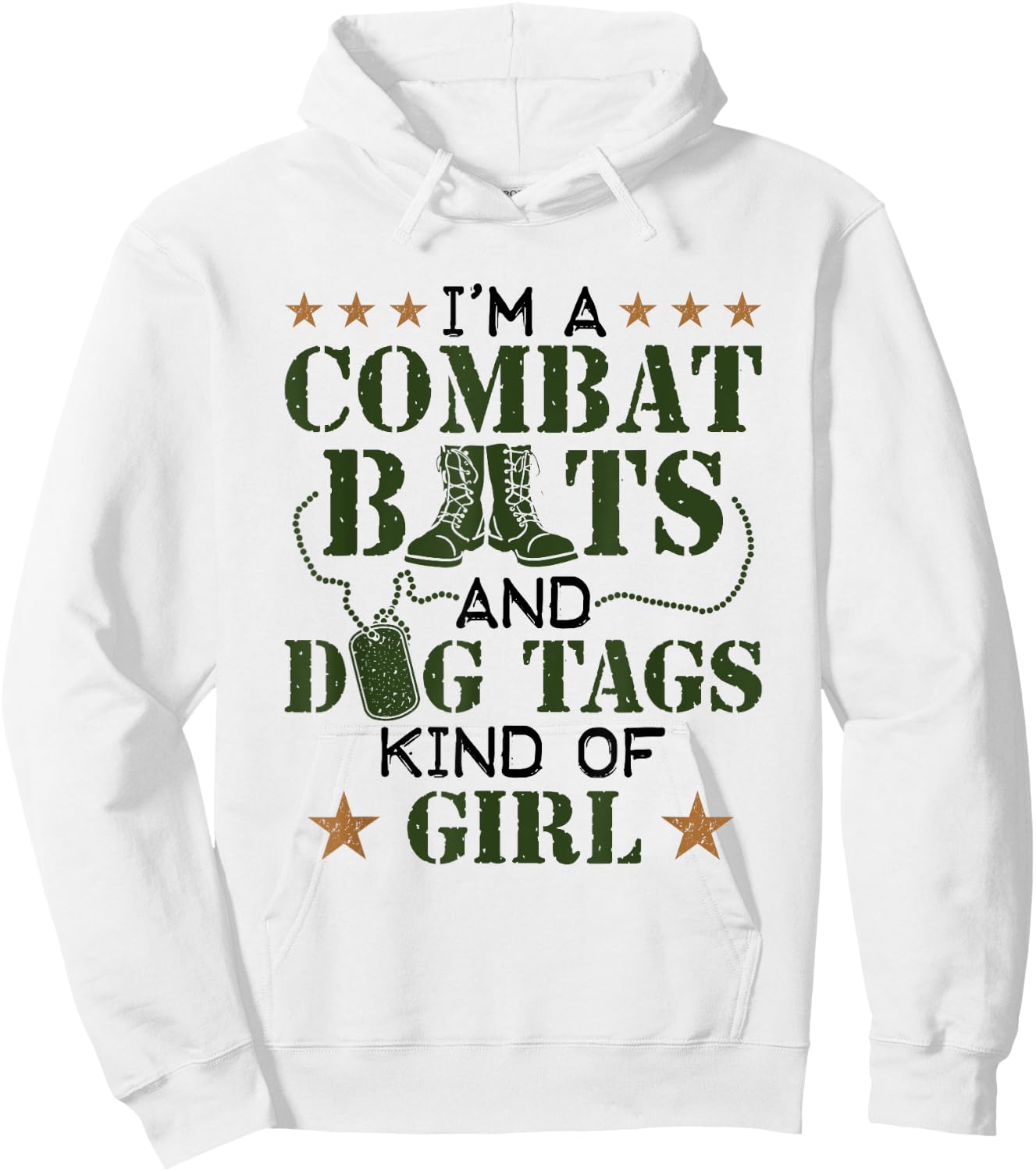 Women Military Veteran Combat Boots Dog Tags Kind Of Girl Hoodie - Hoodie | White