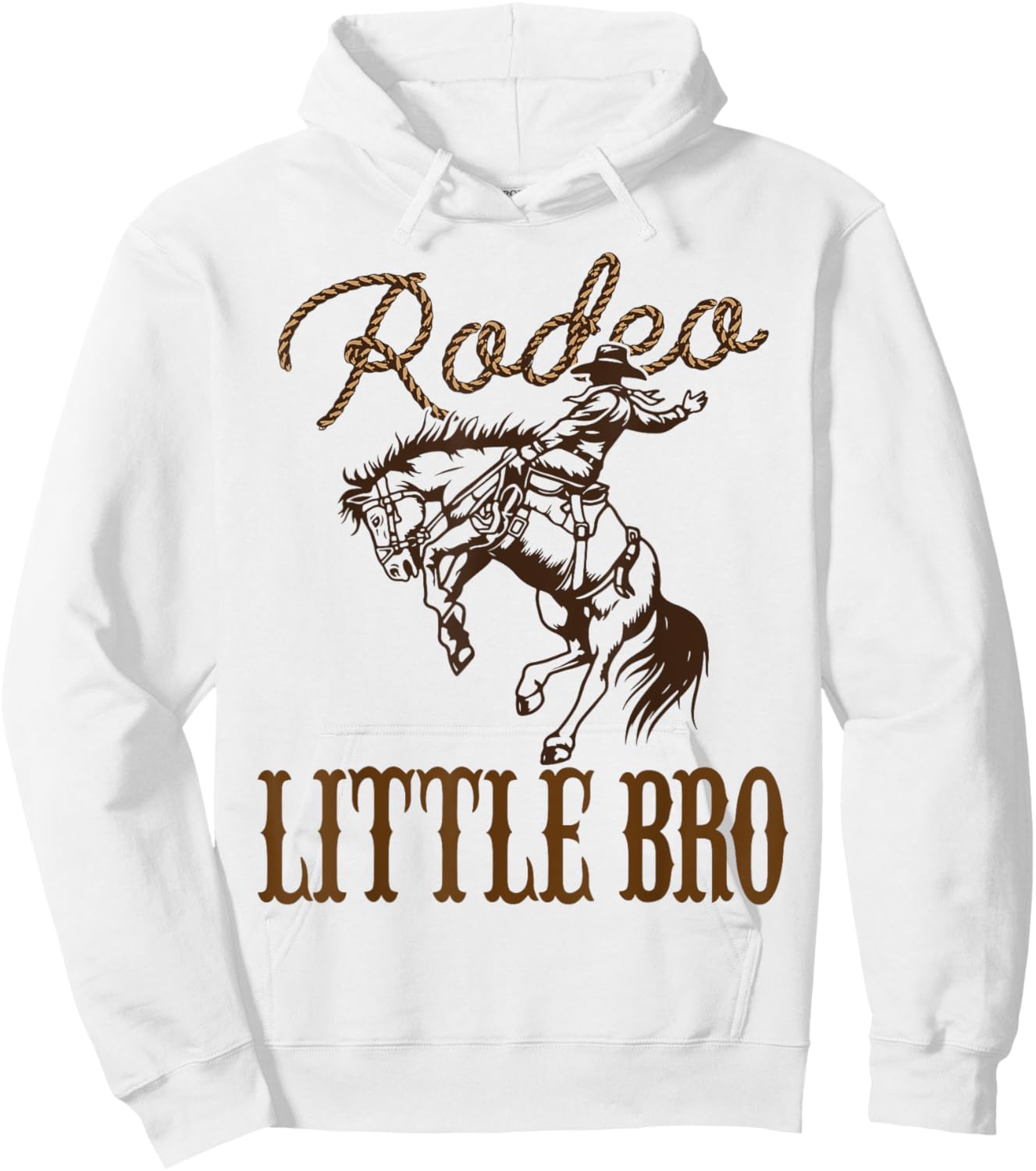 Little Bro Birthday Cowboy Cowgirl Western Rodeo Brother Hoodie - Hoodie | White