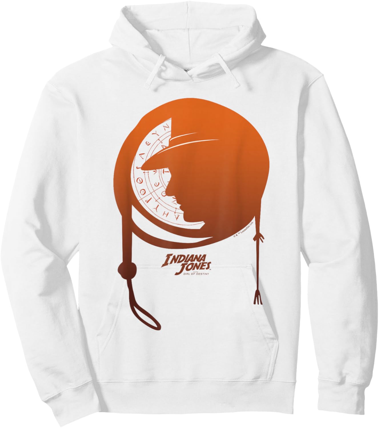 Indiana Jones and The Dial of Destiny Whip Shadow Portrait Hoodie - Hoodie | White