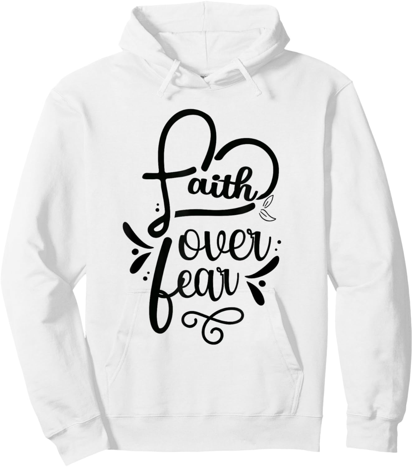 Faith Over Fear Lord Jesus Religious Bible Hoodie - Hoodie | White