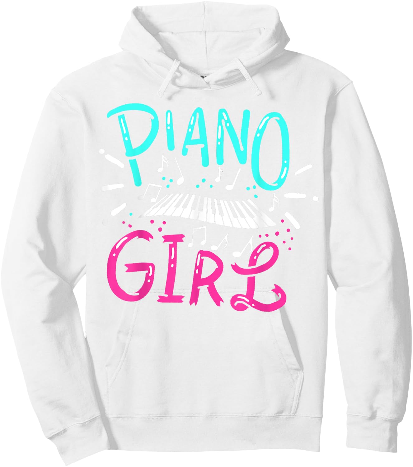 Piano Girl Pianist Music Notes Gift Hoodie - Hoodie | White