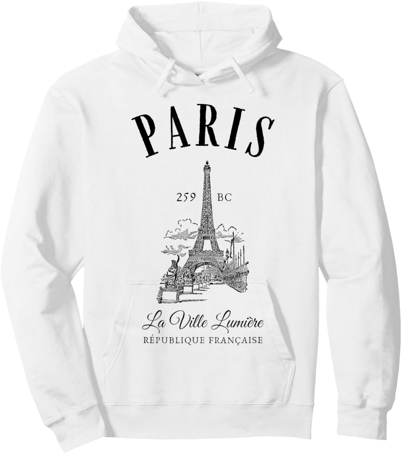 France Paris Eiffel Tower Hoodie - Hoodie | White