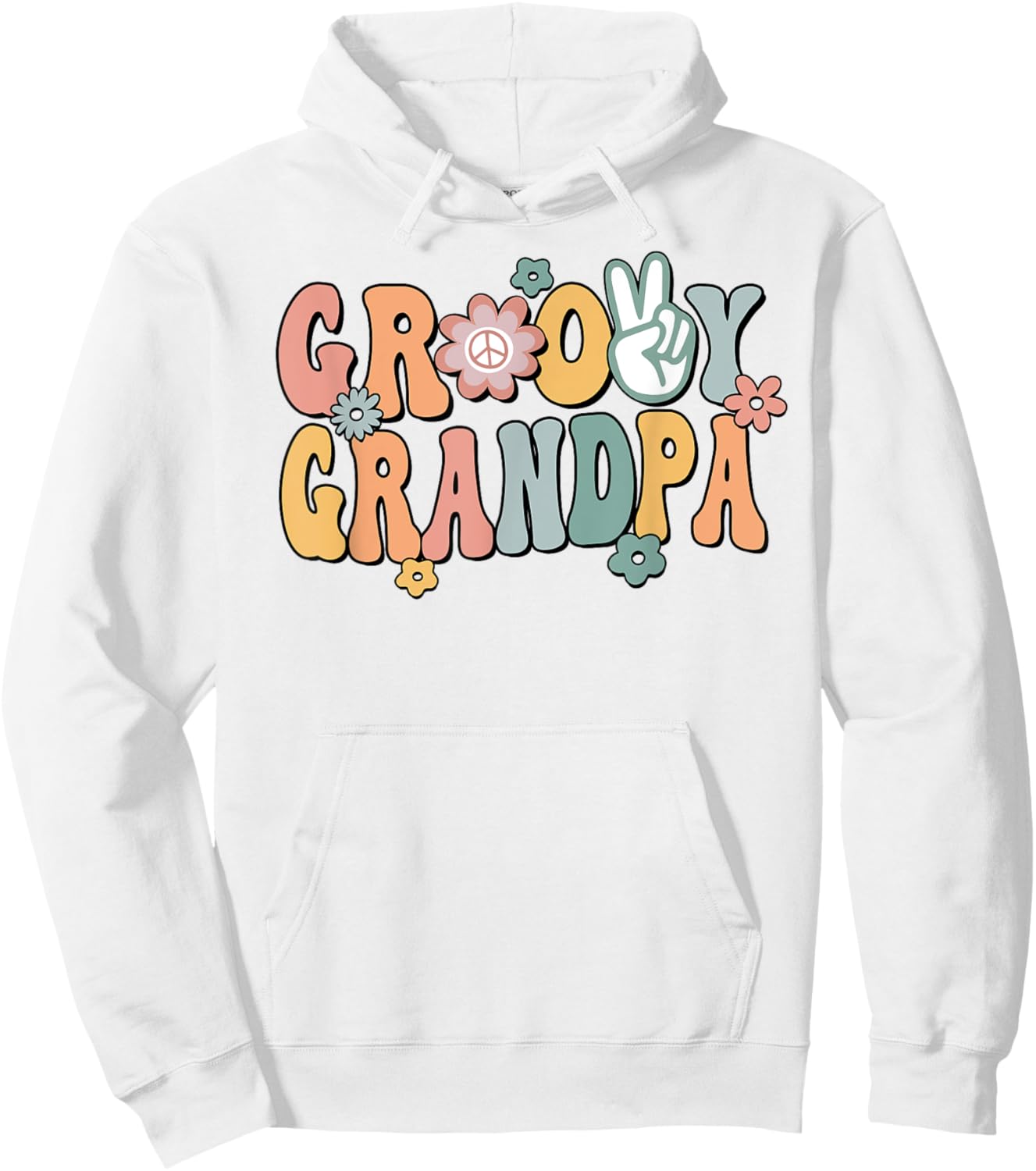 Groovy Grandpa Retro Opa Matching Family 1st Birthday Party Hoodie - Hoodie | White
