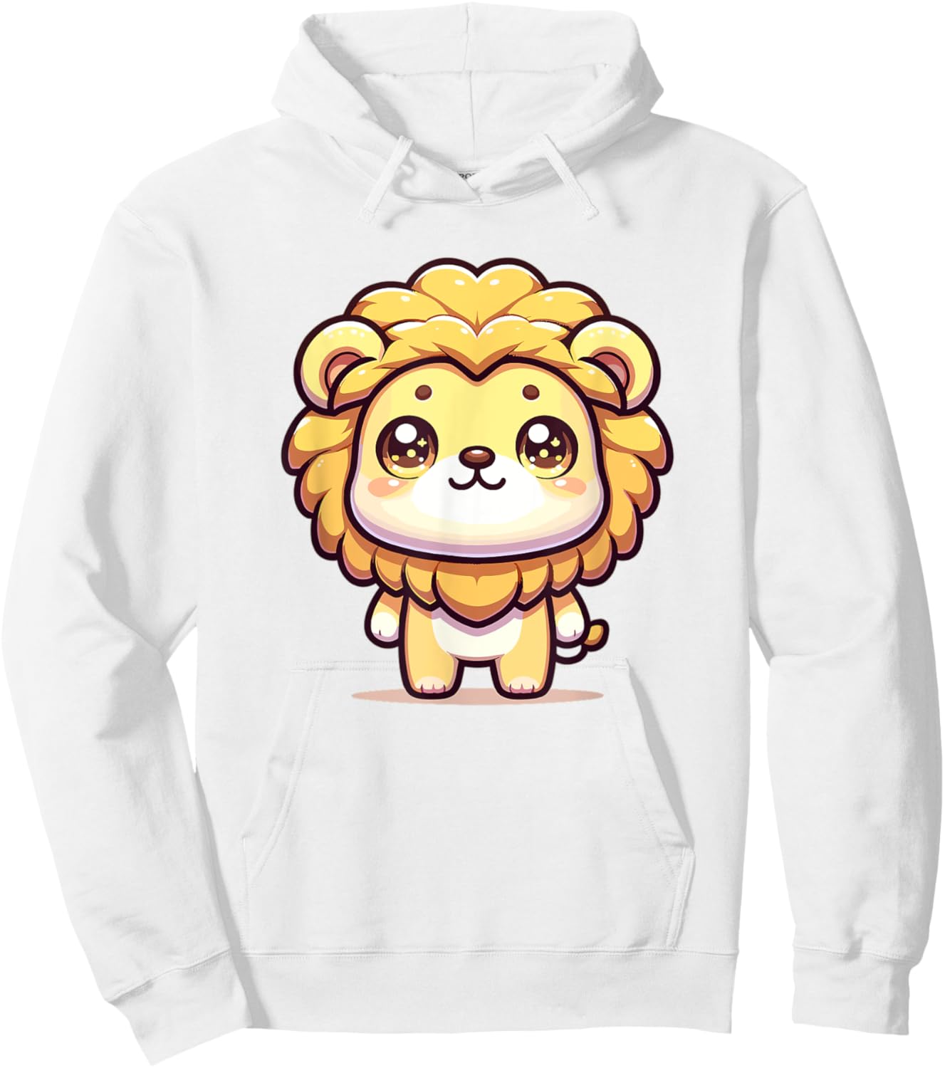Adorable Cute Japanese Kawaii Chibi Lion Hoodie - Hoodie | White