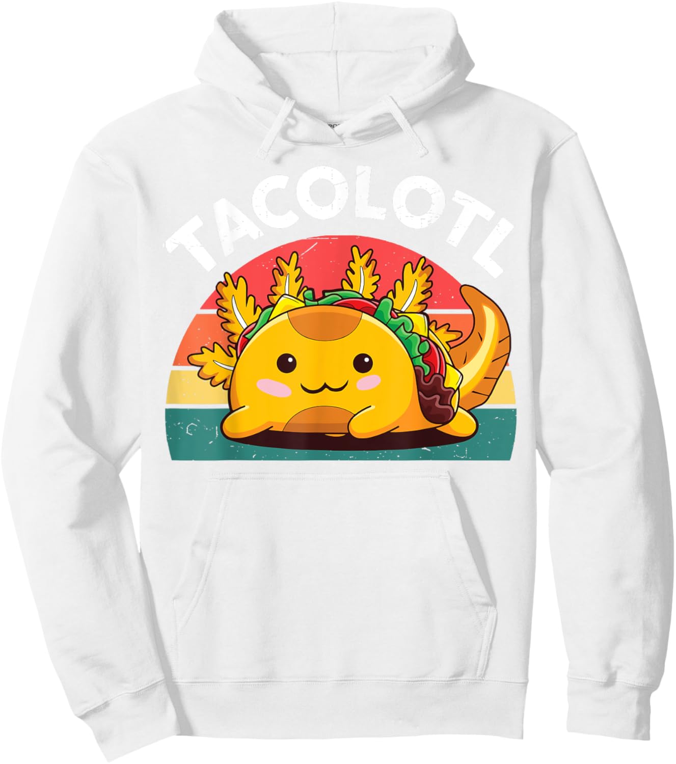 Taco Axolotl-Shirt Funny Taco Tuesday Mexican Hoodie - Hoodie | White