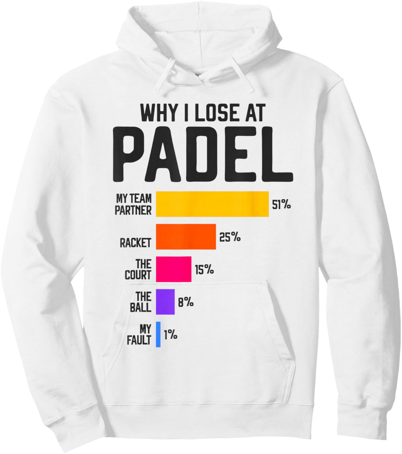 Why I Lose at Padel Tennis Funny Excuses Hoodie - Hoodie | White