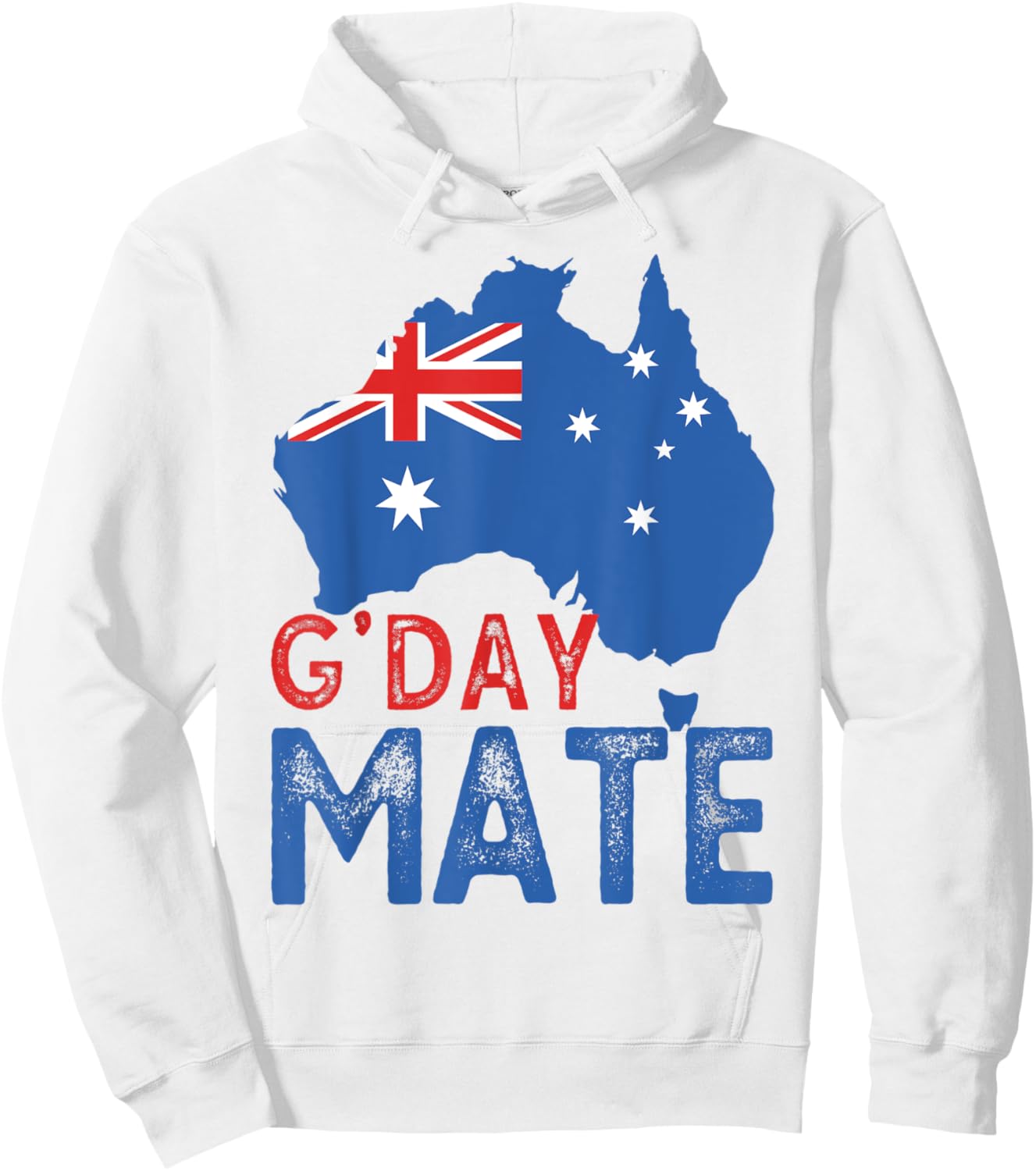 Aussies G'Day Mate Shirt Funny Australia Map Good Day Hoodie - Hoodie | White