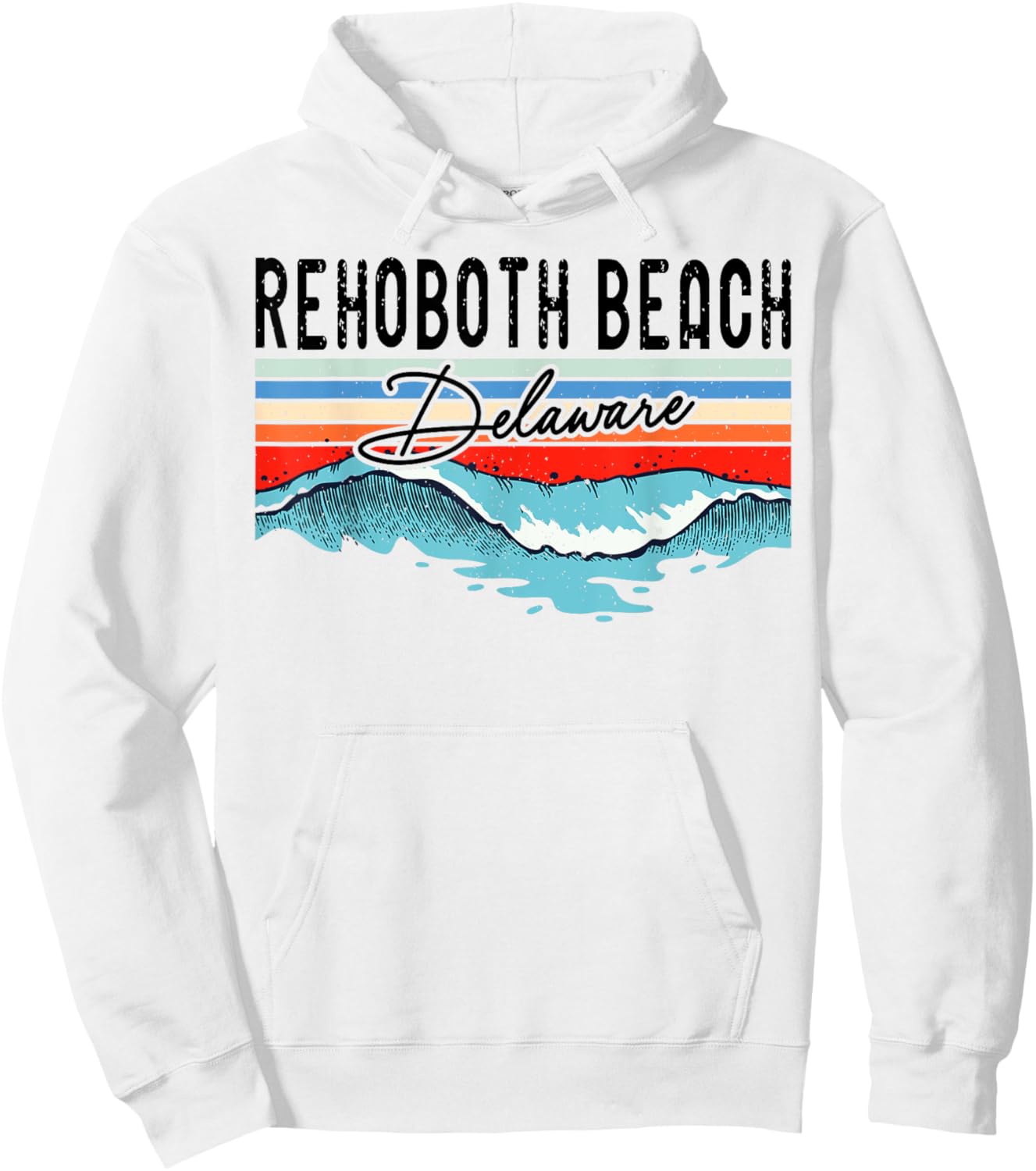 Retro Rehoboth Beach Delaware Surfer Surfboarder Women Kids Hoodie - Hoodie | White