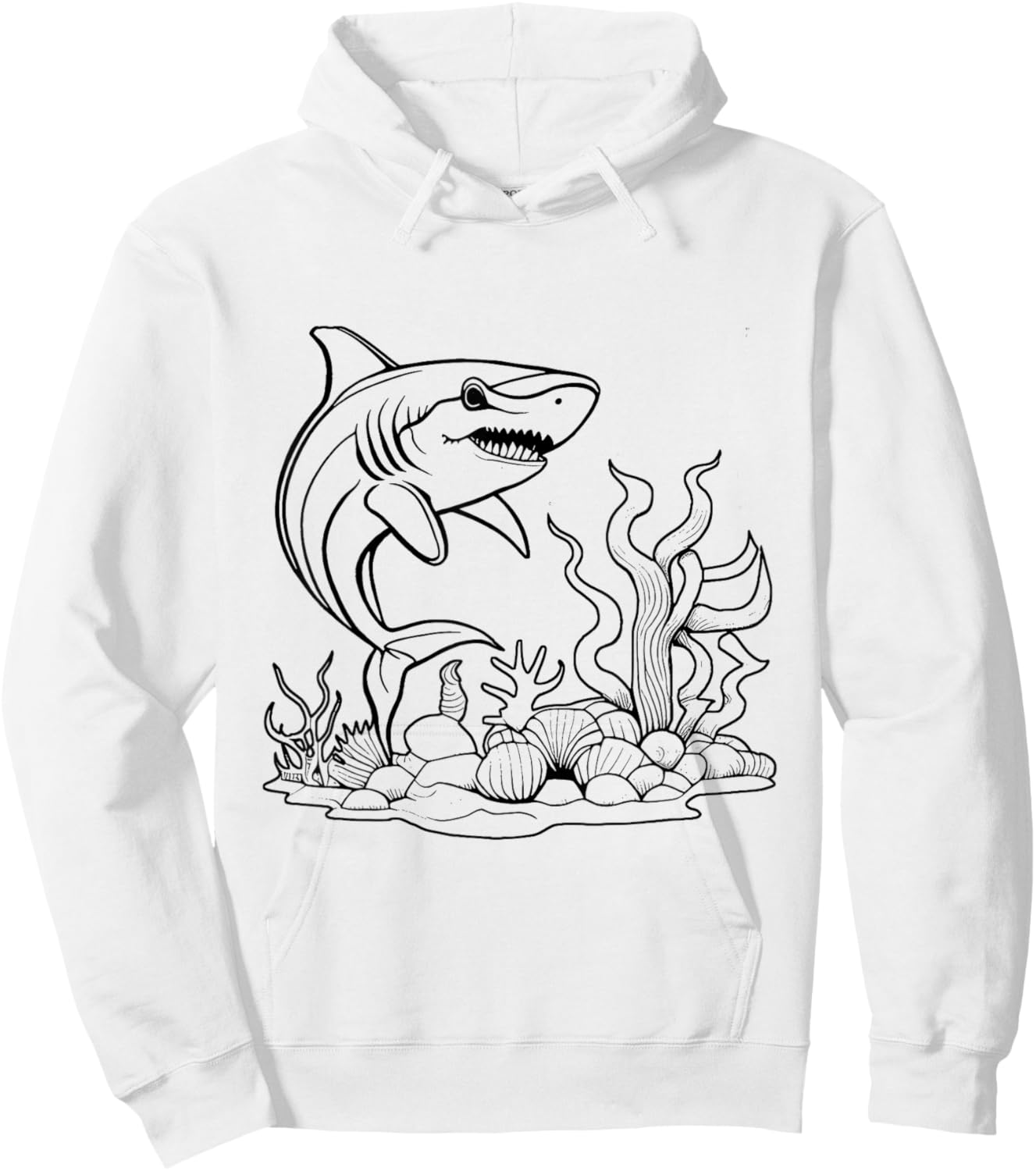 Color the shark and paint it yourself Hoodie - Hoodie | White