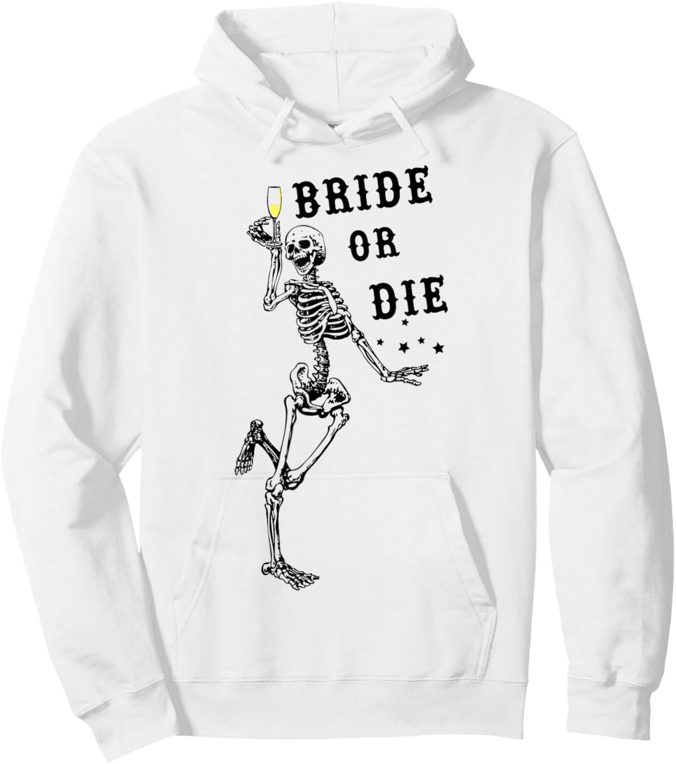 Bride Or Die Dancing Skeleton Gothic Bachelorette Party Hoodie - Hoodie | White