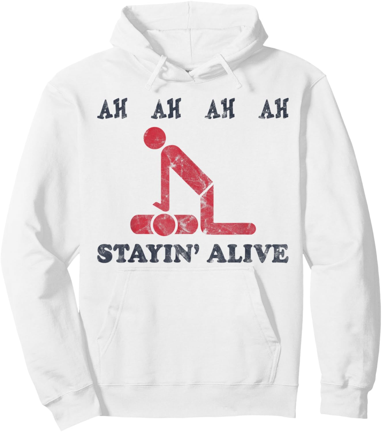 Ah Ah Ah Ah Stayin' Alive Funny Hoodie - Hoodie | White