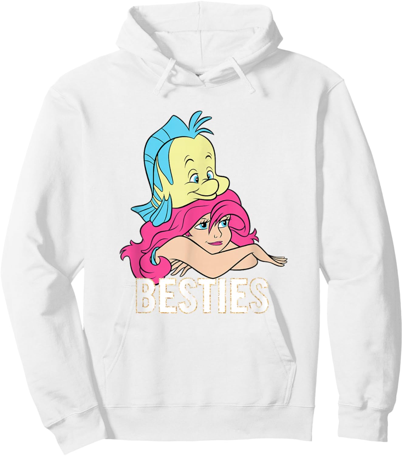 Disney The Little Mermaid Ariel And Flounder Besties Retro Hoodie - Hoodie | White