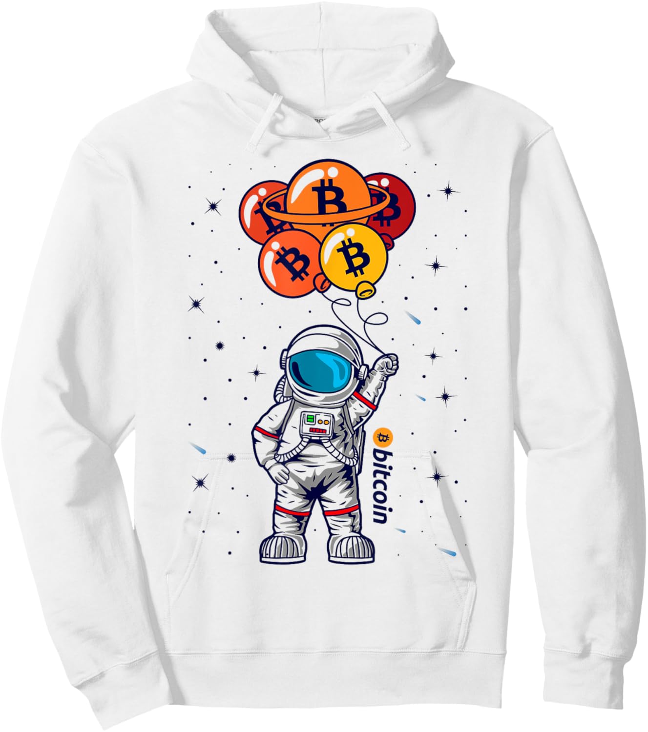 Bitcoin To The Moon Astronaut BTC Crypto Currency Blockchain Hoodie - Hoodie | White