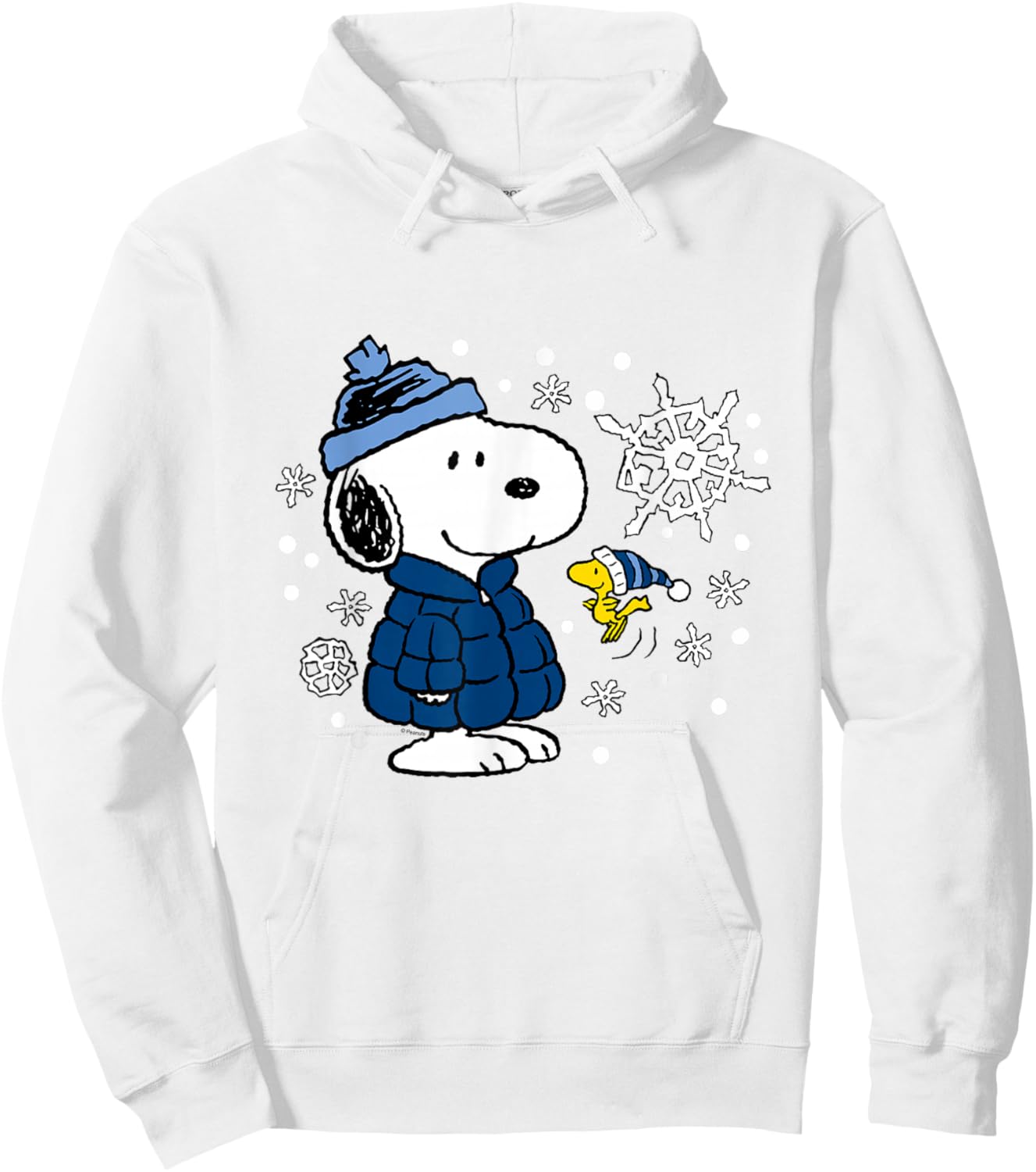 Peanuts - Snoopy Woodstock Cozy Winter Snowflakes Hoodie - Hoodie | White