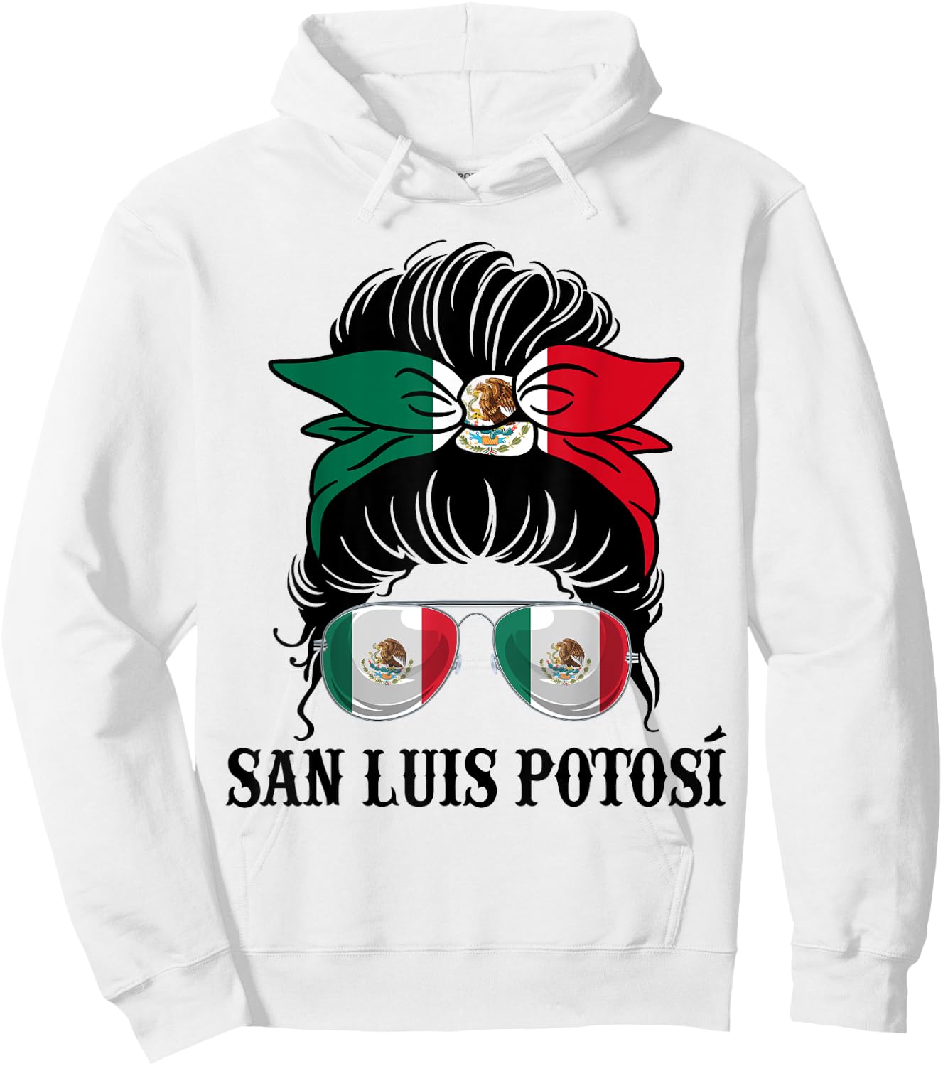 San Luis Potosi Mexico Pride Mexican Flag State Hoodie - Hoodie | White