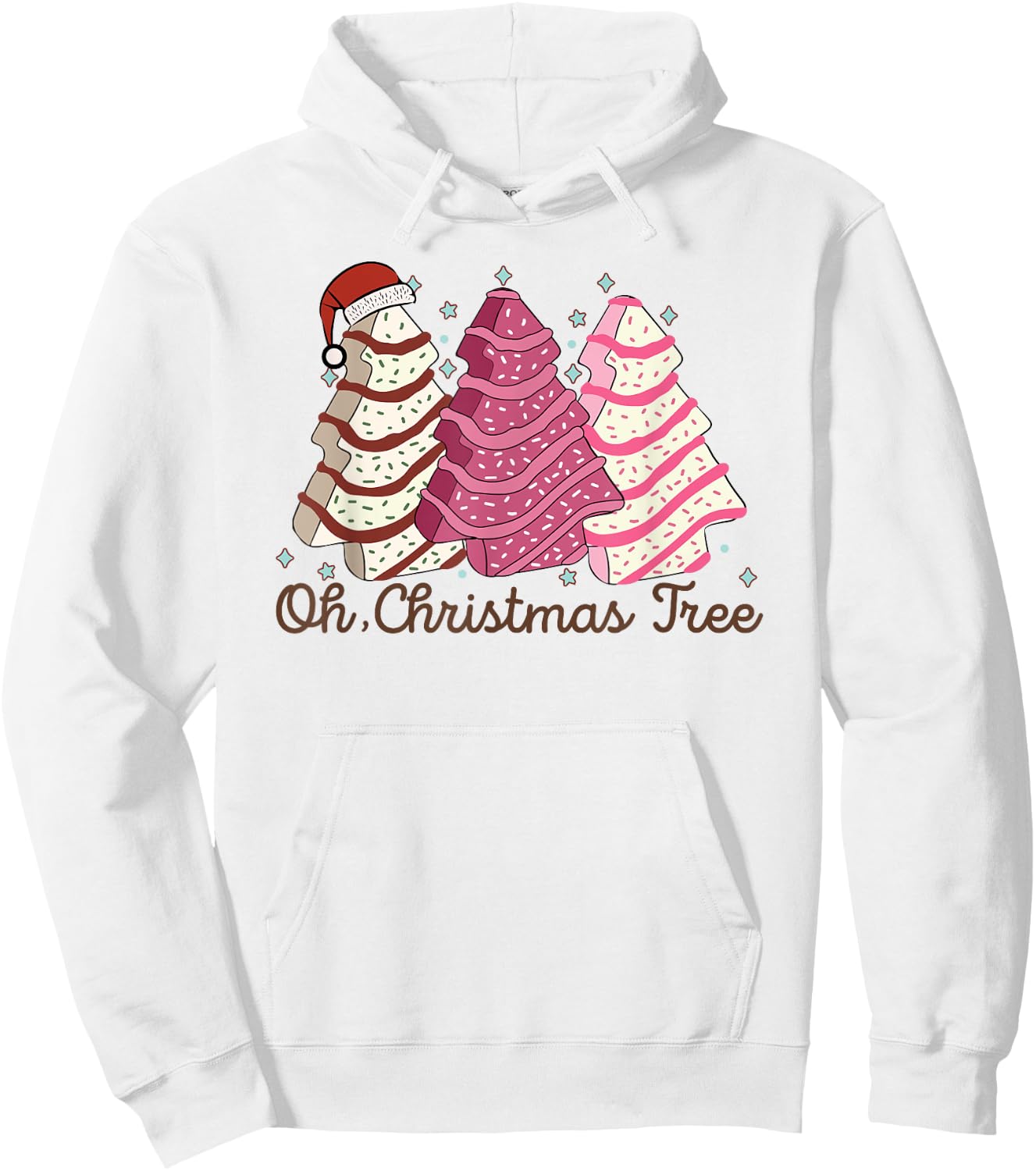 Oh Christmas Tree Cakes Funny Christmas Snack Cake Men Women Hoodie - Hoodie | White