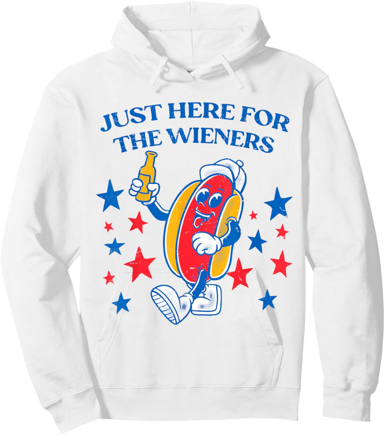I'm Just Here For The Wieners 4th Of July Hot Dog Hoodie - Hoodie | White