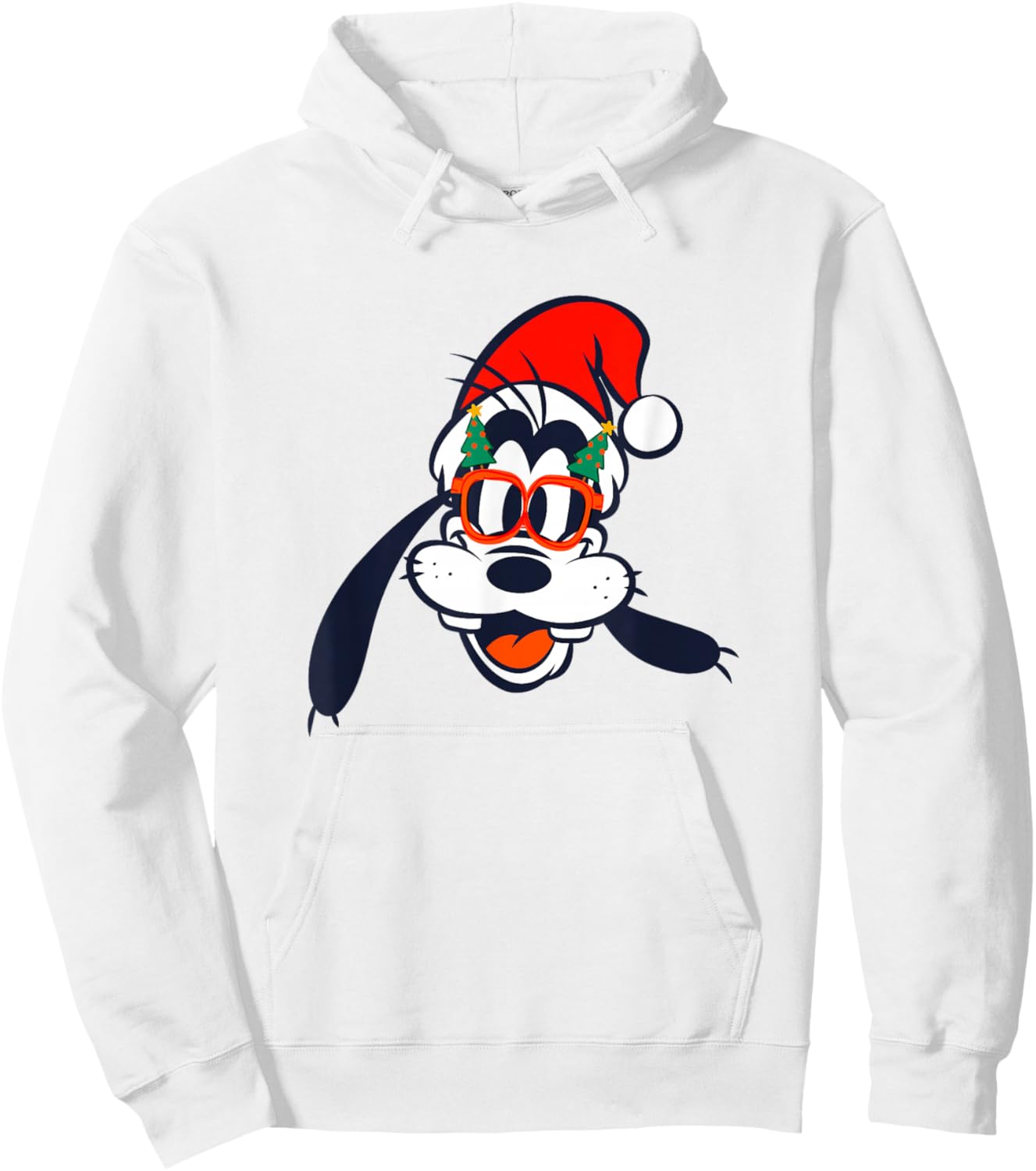 Disney Mickey and Friends Christmas Goofy Santa Claus Face Hoodie - Hoodie | White