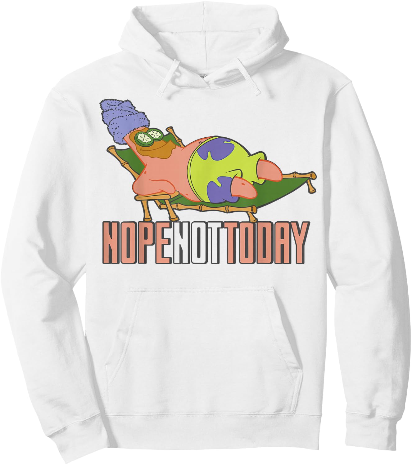 SpongeBob SquarePants Patrick Nope Not Today Hoodie - Hoodie | White
