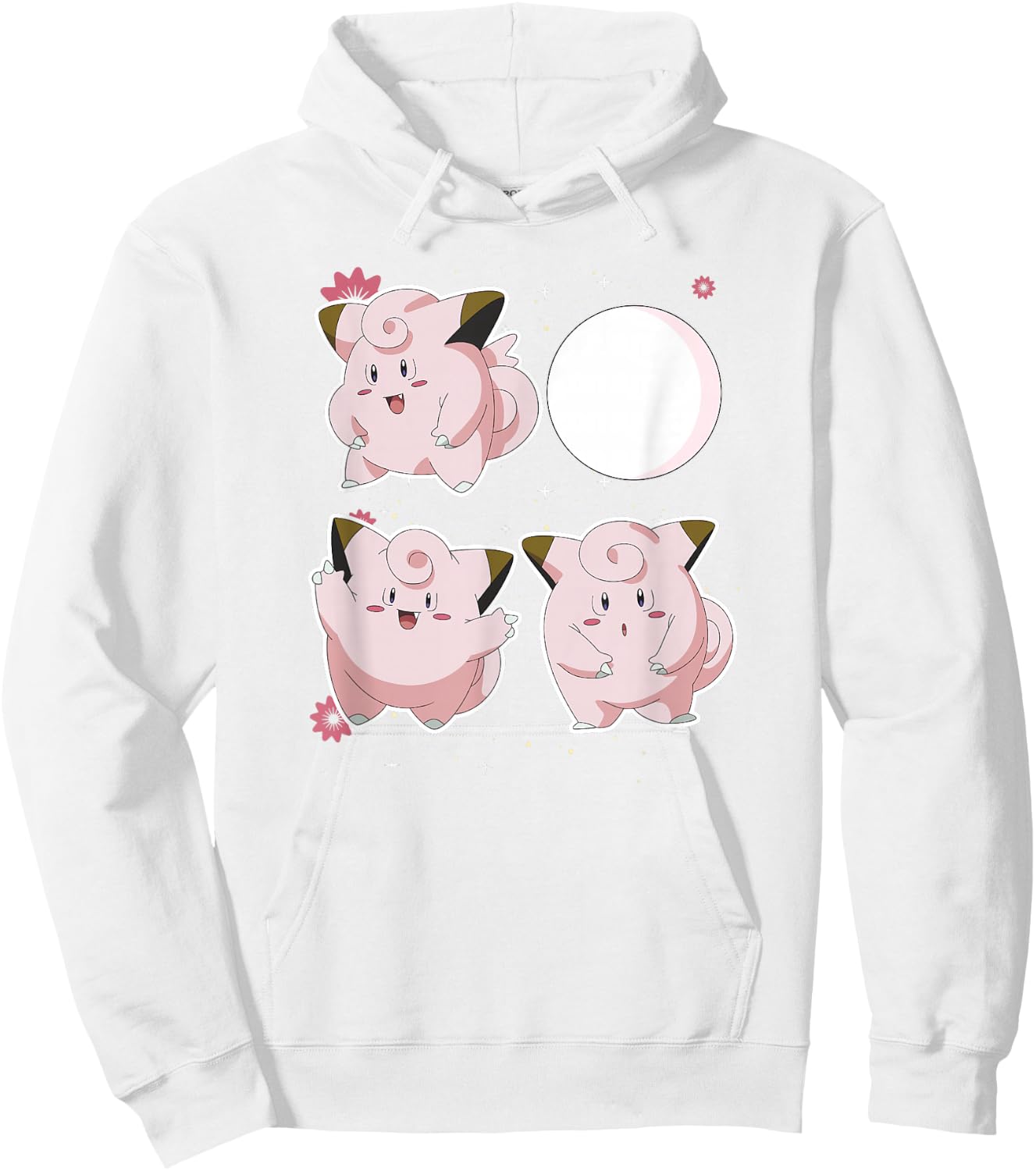 Pokémon Clefairy Moonlight Dance Cute Friends Hoodie - Hoodie | White