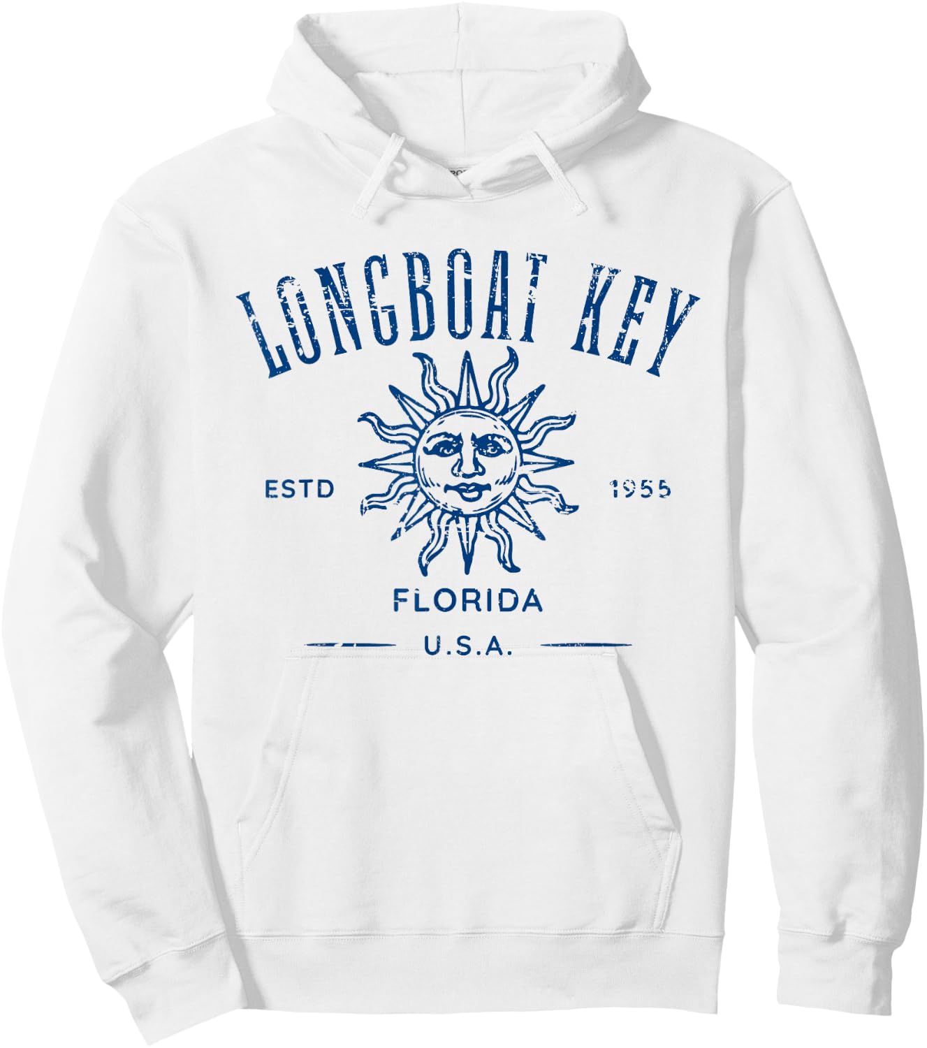 Longboat Key Florida Vintage Distressed Design Souvenir Hoodie - Hoodie | White