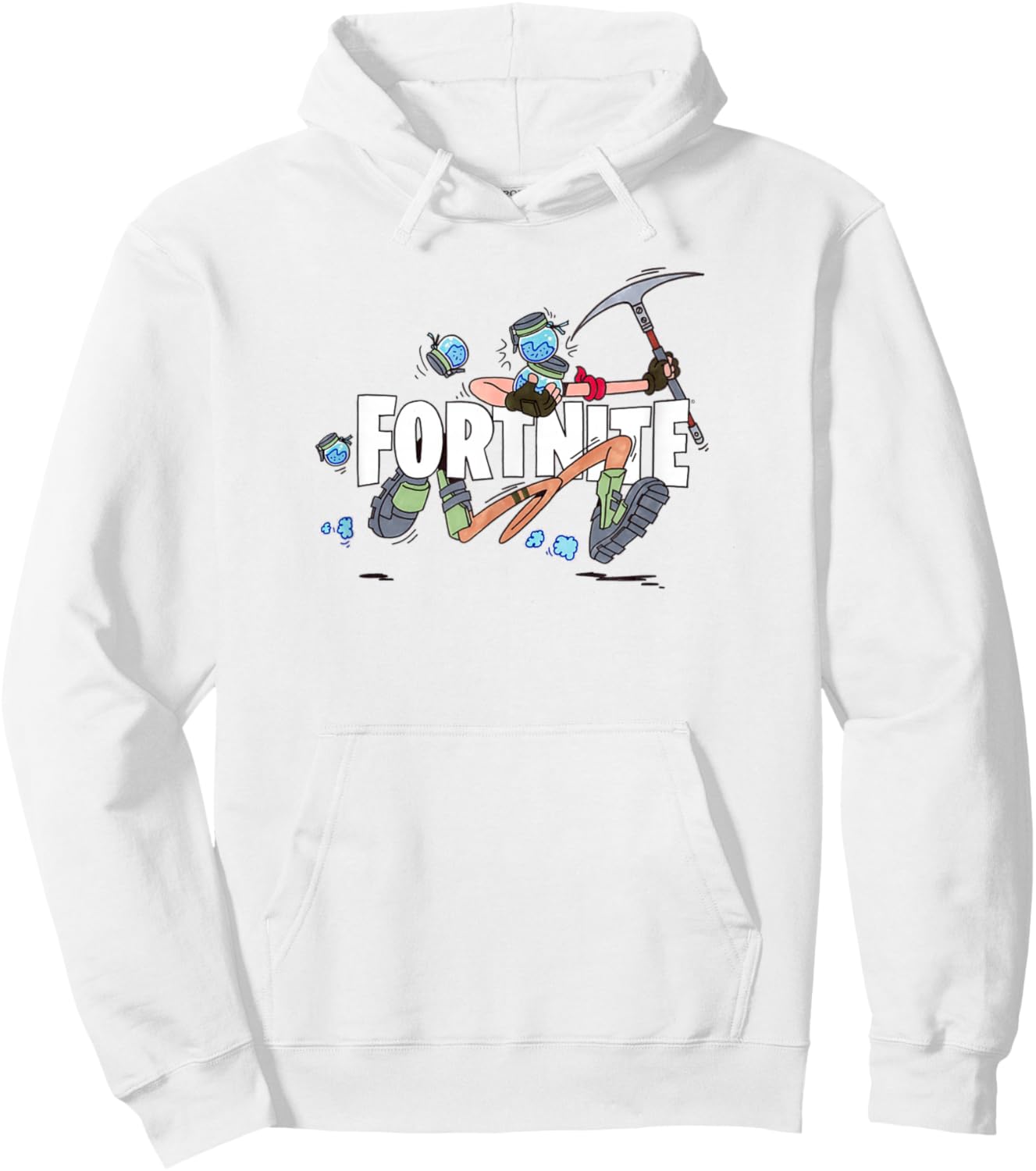 Fortnite Battle Royale Logo Run Hoodie - Hoodie | White