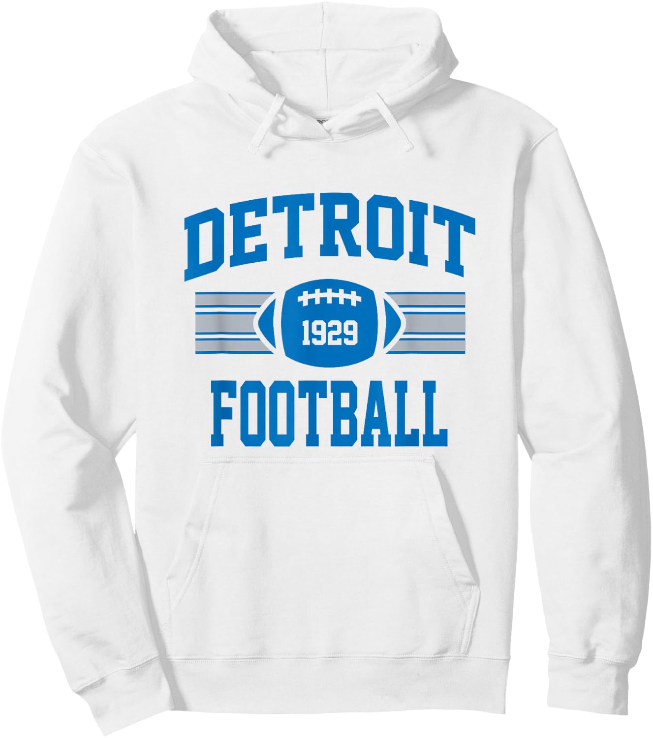 Detroit Football Athletic Vintage Sports Team Fan Hoodie - Hoodie | White
