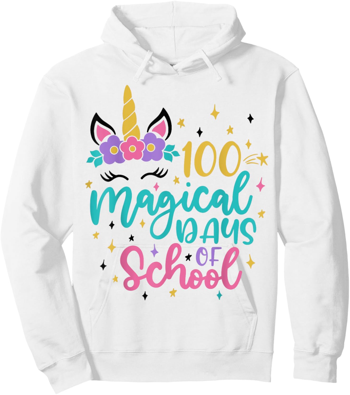 100th Day of School Unicorn 100 Magical Days Teacher Girls Hoodie - Hoodie | White